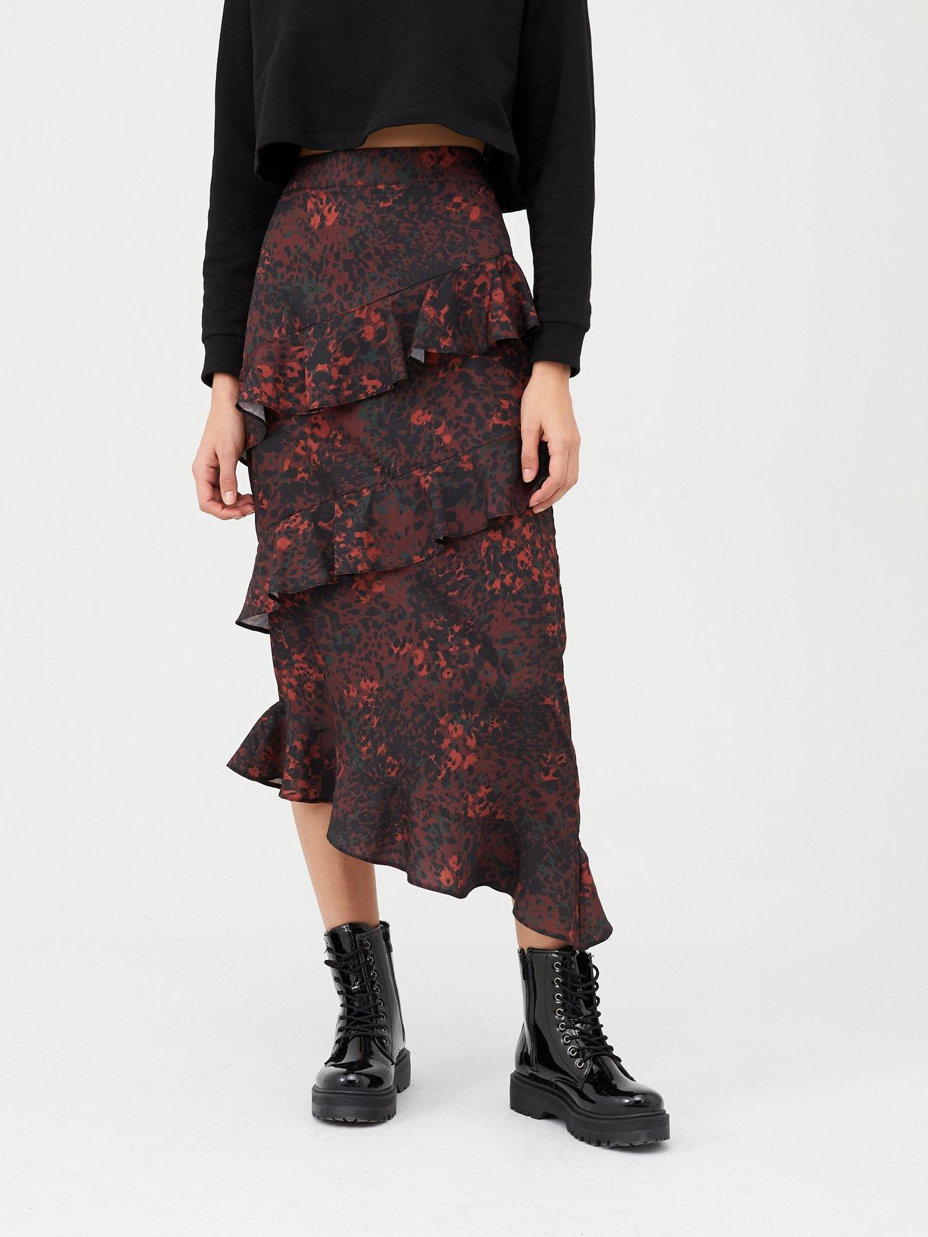 black pleated midi skirt 9mm