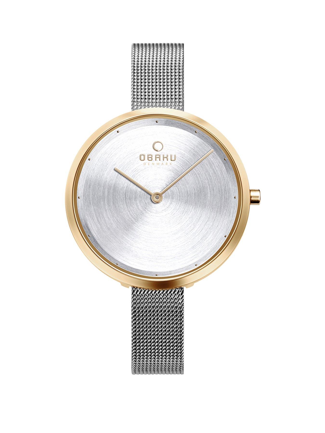 Obaku Obaku Dok Silver Sunray And Gold Plated Ultra Slim Dial Stainless Steel Mesh Strap Ladies Watch review