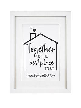 Product photograph of The Personalised Memento Company Personalised Best Place To Be A4 Framed Print from very.co.uk