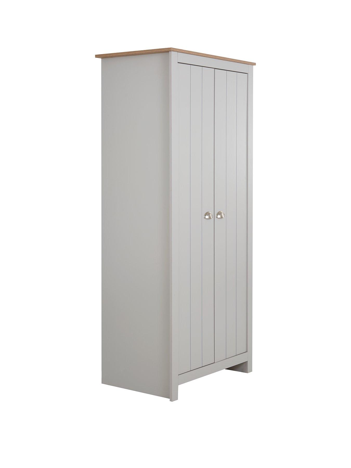 Image 3 of 6 of Very Home Atlanta 3 Piece&nbsp;Package - 2 Door Wardrobe, 4 Drawer Chest and 2 Drawer Bedside Chest - Grey/Oak