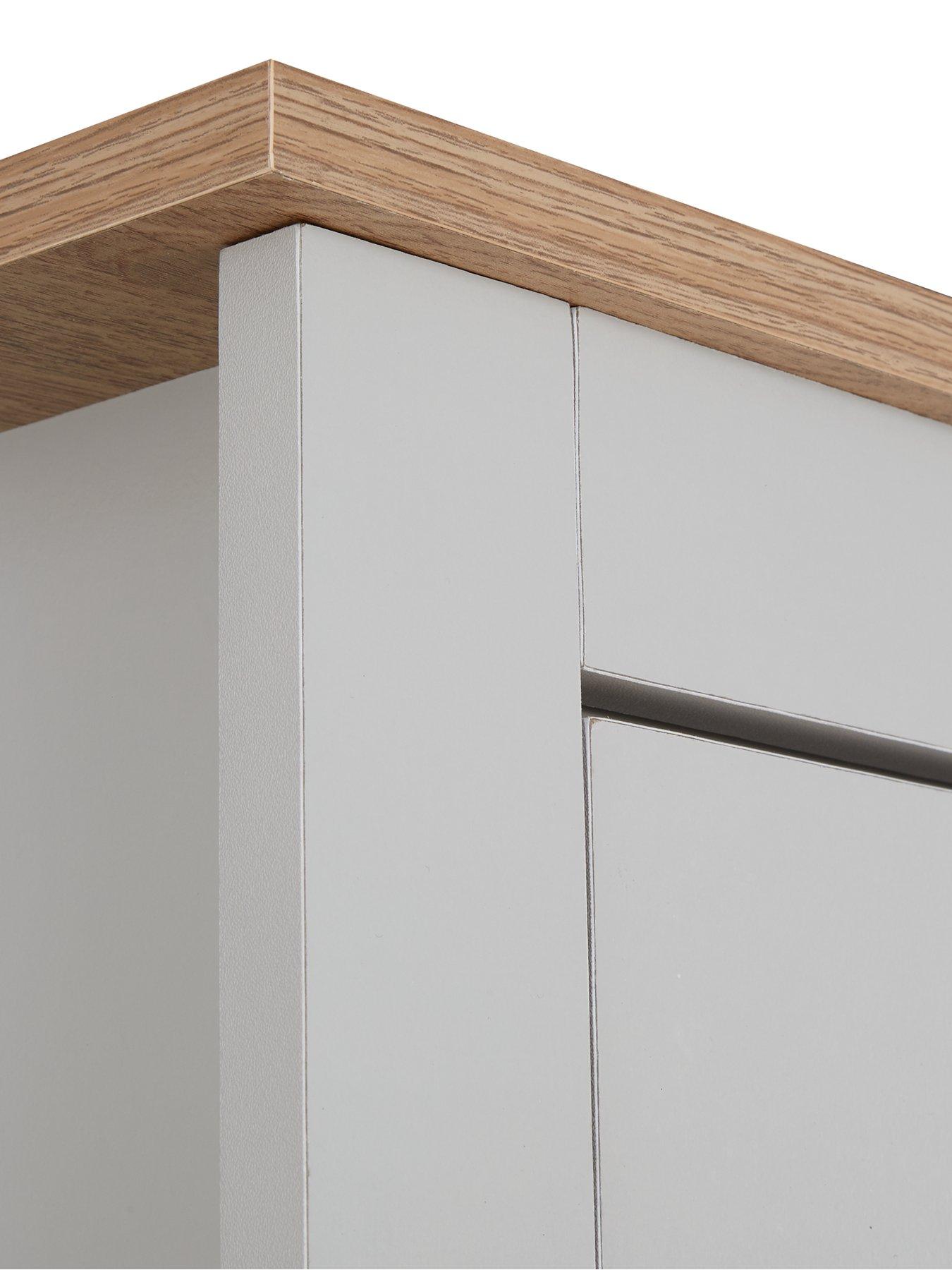 Image 6 of 6 of Very Home Atlanta 3 Piece&nbsp;Package - 2 Door Wardrobe, 4 Drawer Chest and 2 Drawer Bedside Chest - Grey/Oak