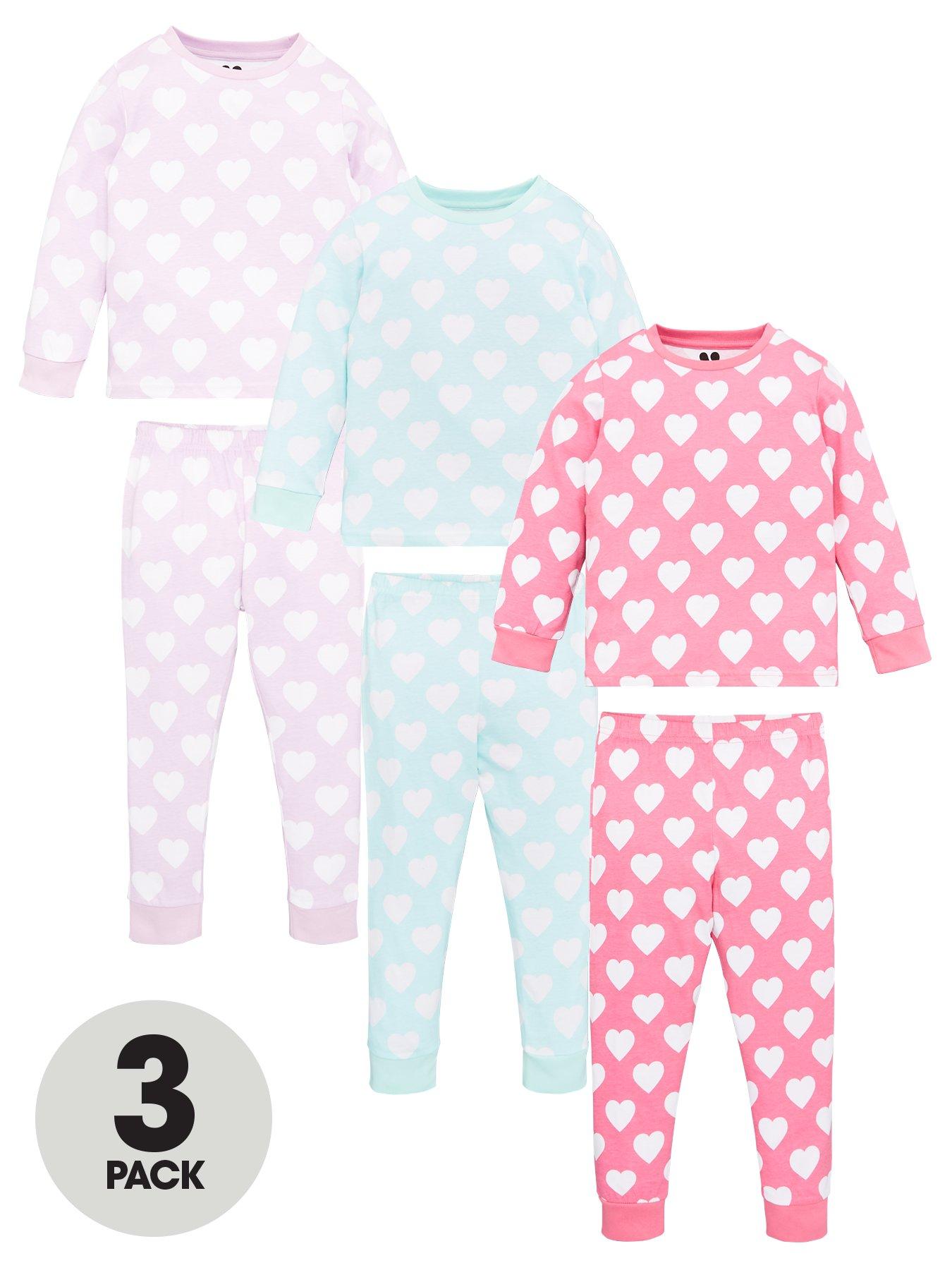 V By Very Girls 3 Pack Heart Pyjamas review