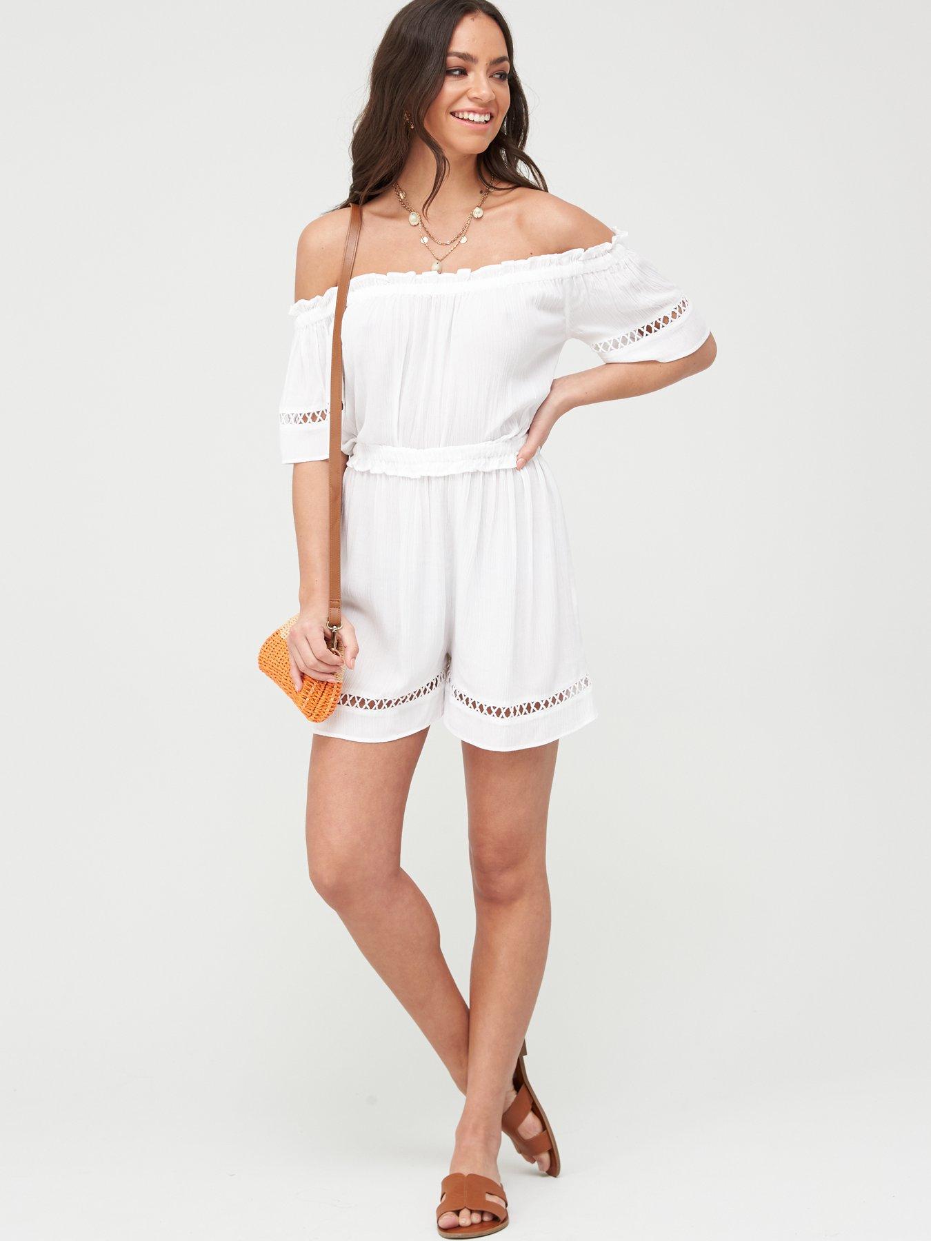 bardot beach playsuit