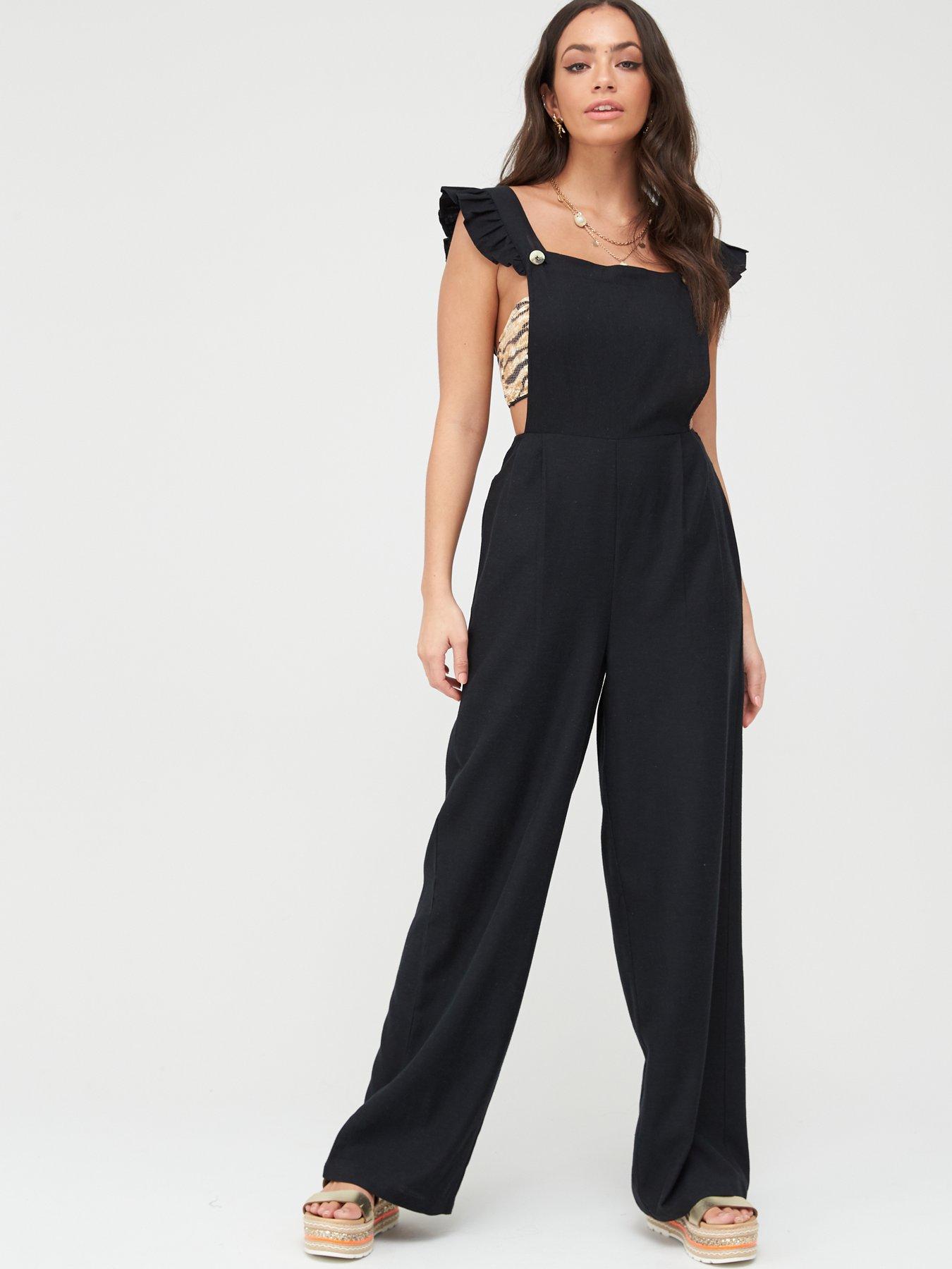 linen pinafore jumpsuit