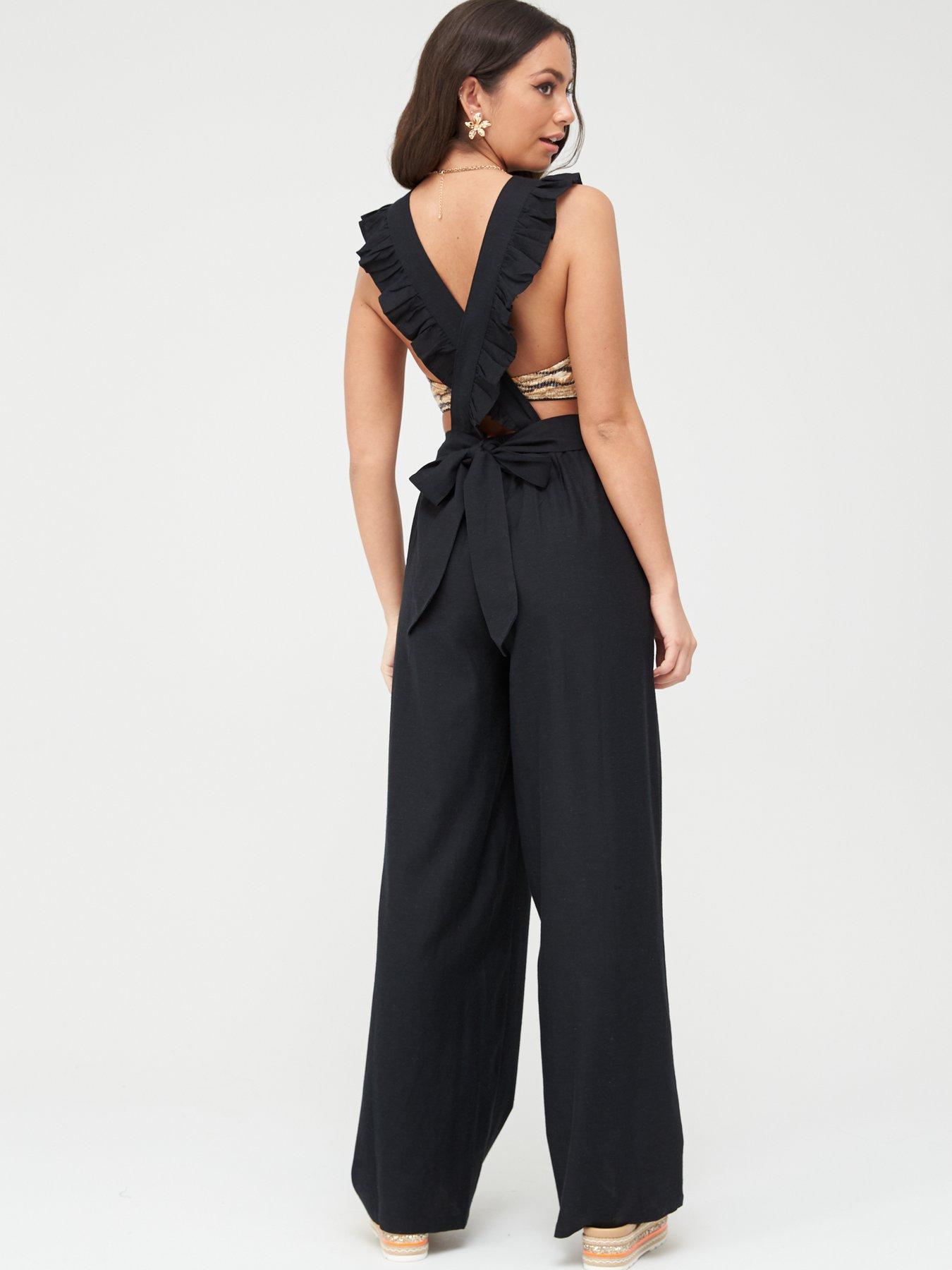 linen pinafore jumpsuit