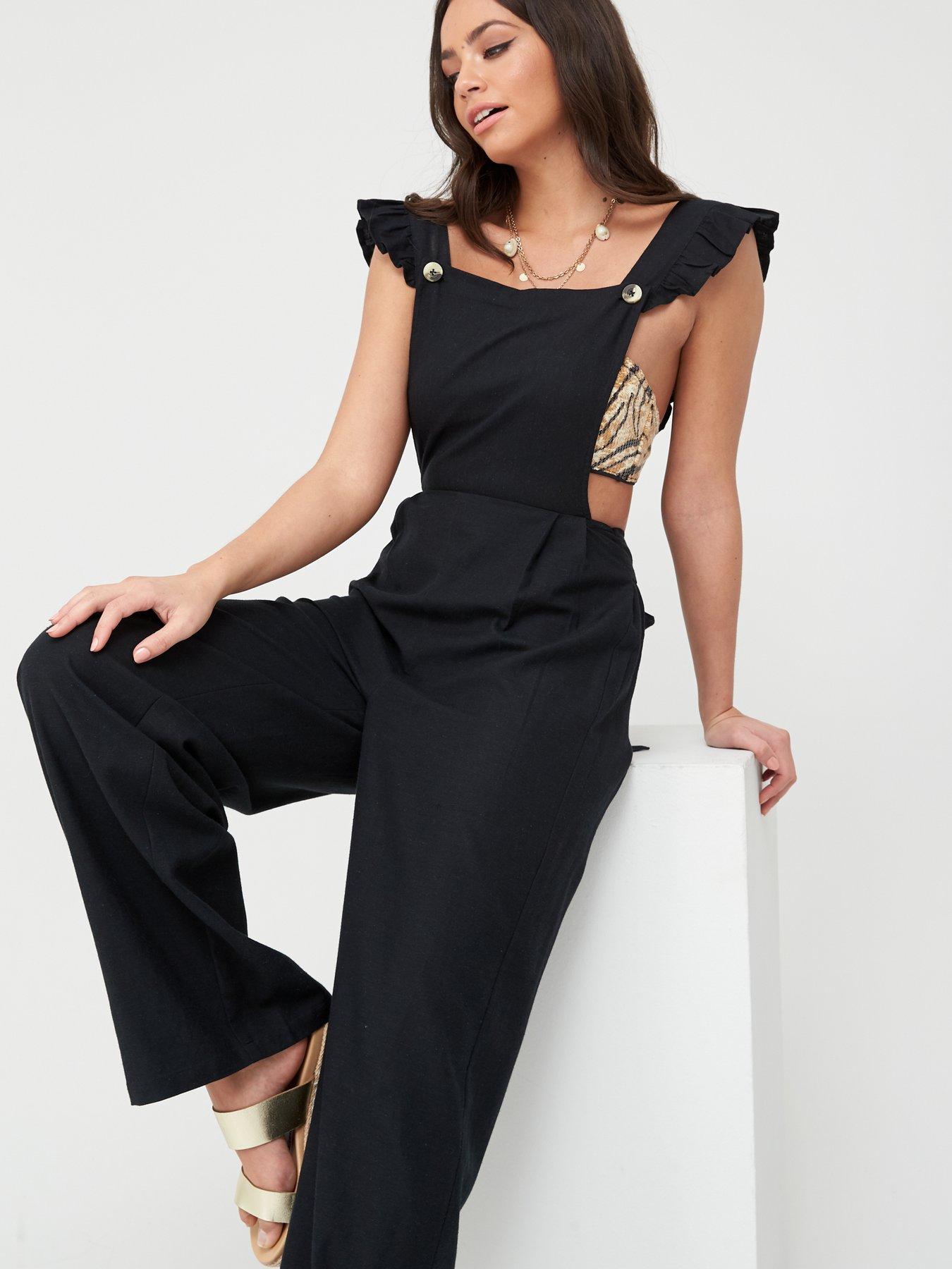 linen pinafore jumpsuit