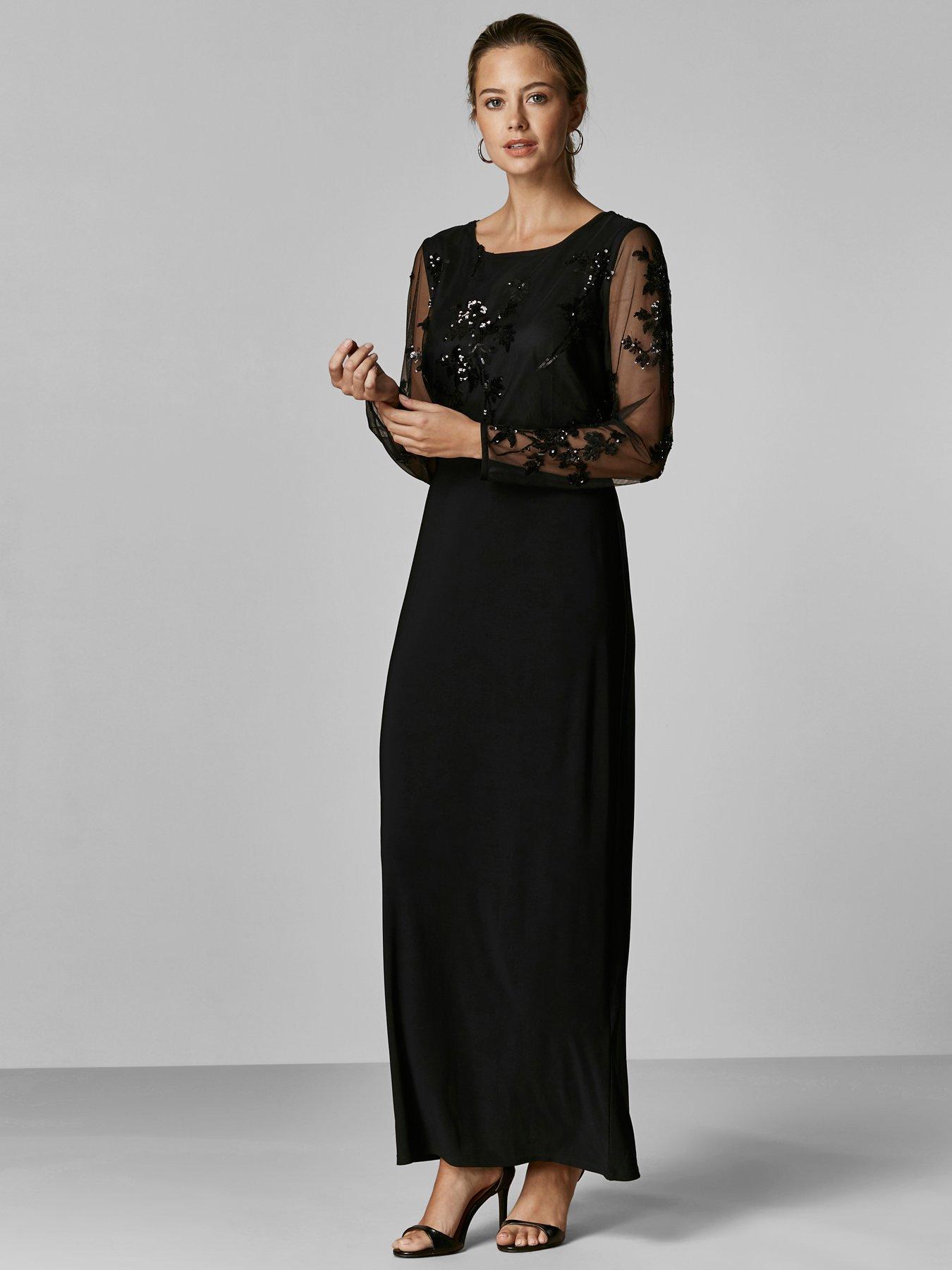wallis mesh sequin maxi dress