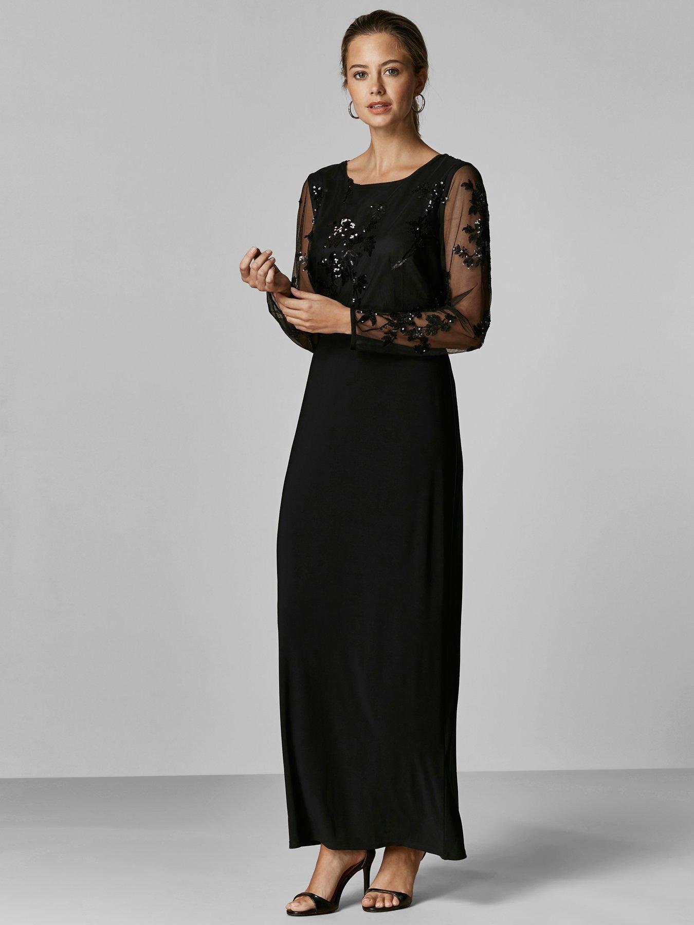 wallis black maxi dress