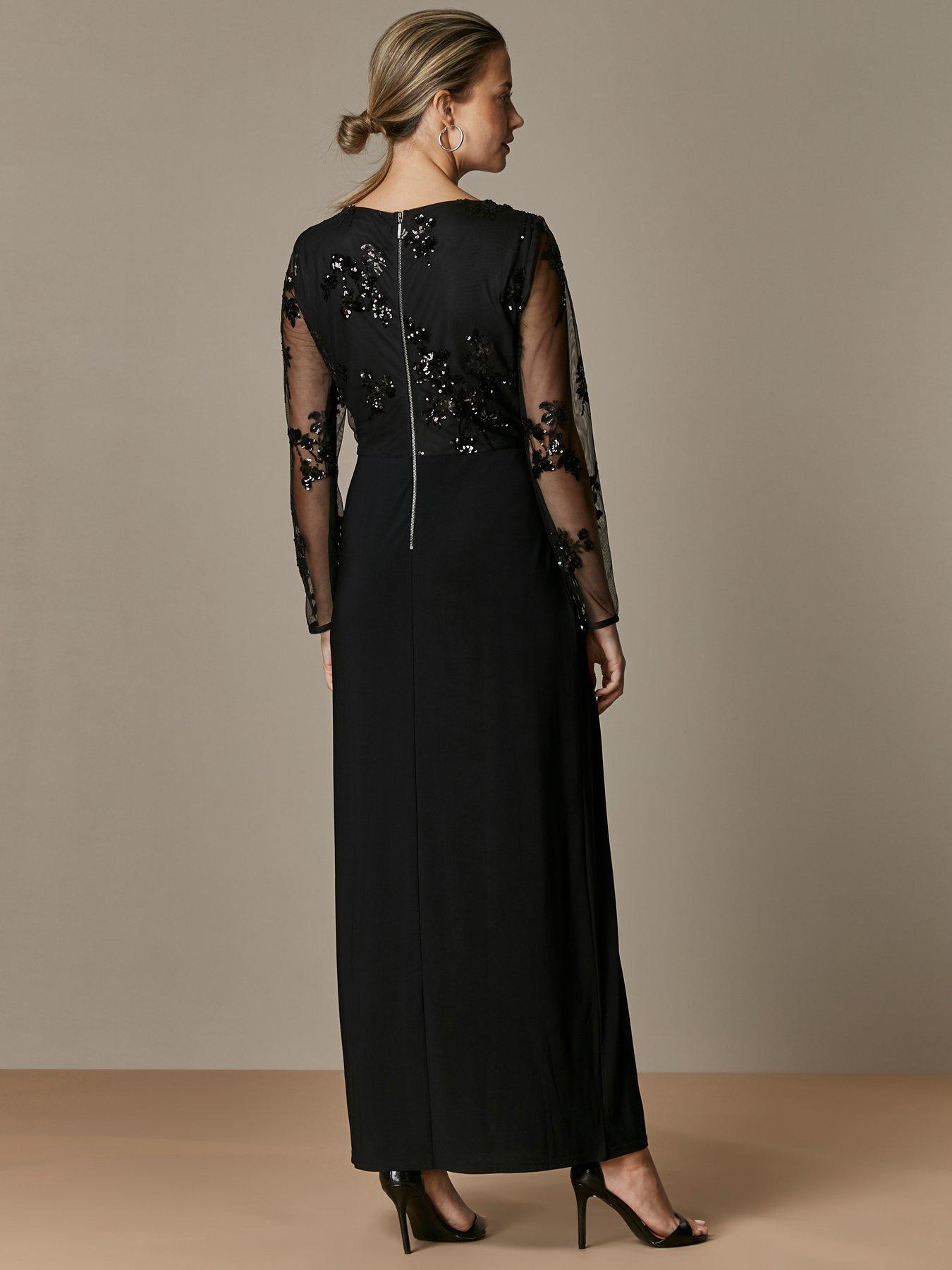 wallis mesh sequin maxi dress