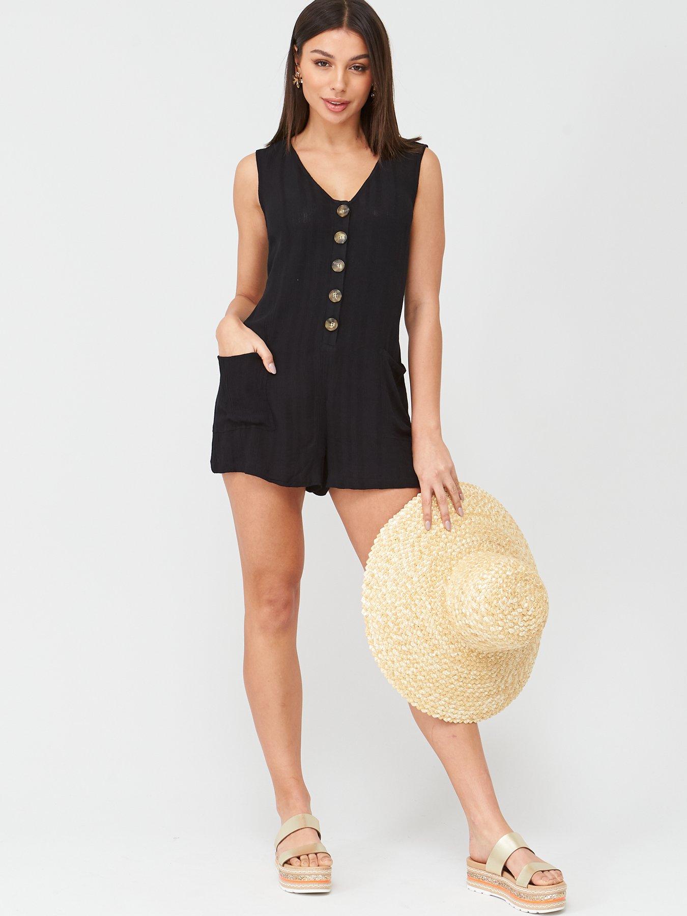 black beach playsuit