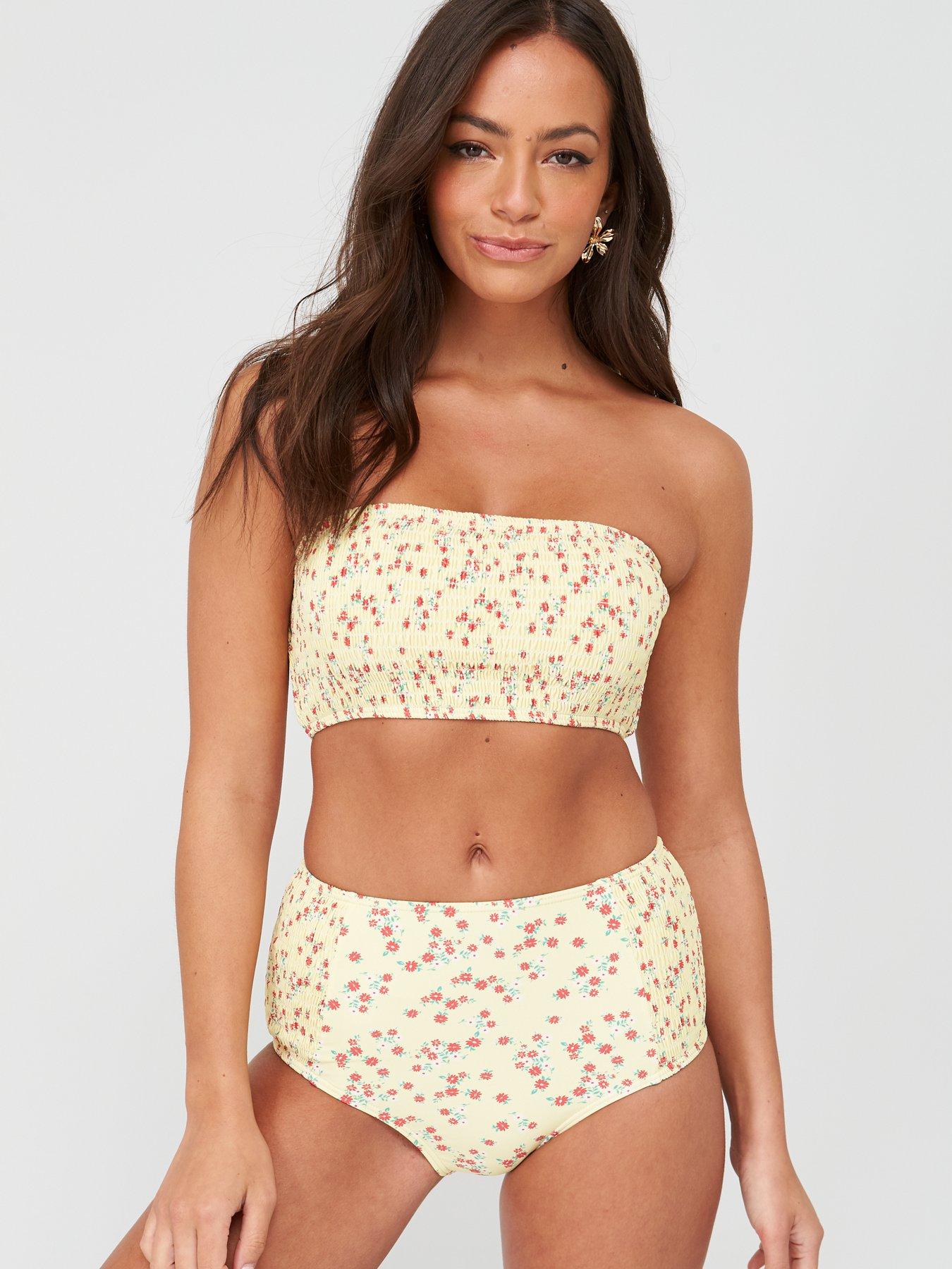 shirred bikini top
