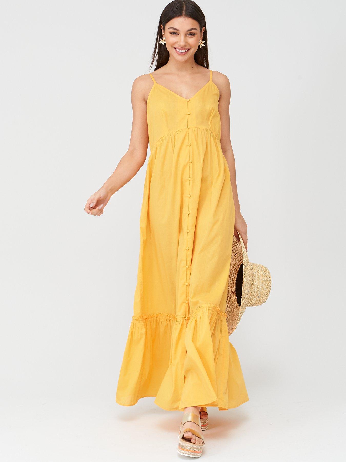 button through maxi dress uk