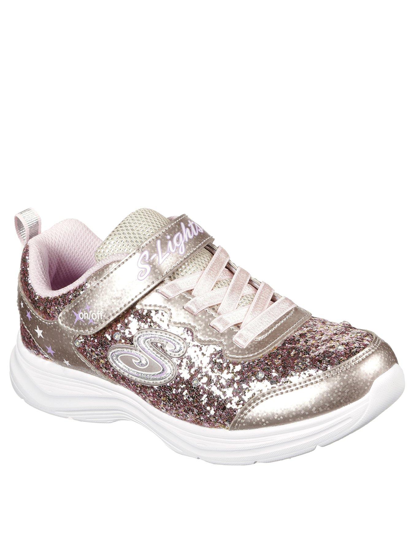 rose gold skechers light up