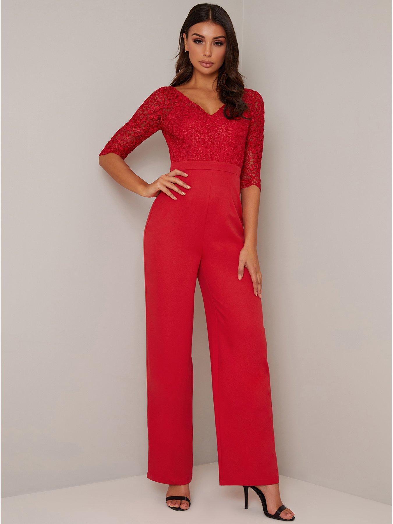 very red jumpsuit