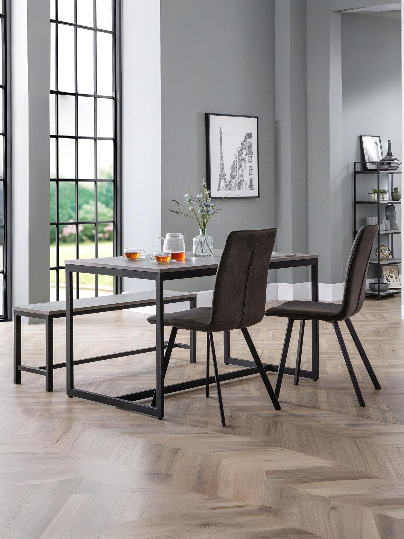 undefined Staten 120 cm Dining Table + Bench + 2 Monroe Chairs