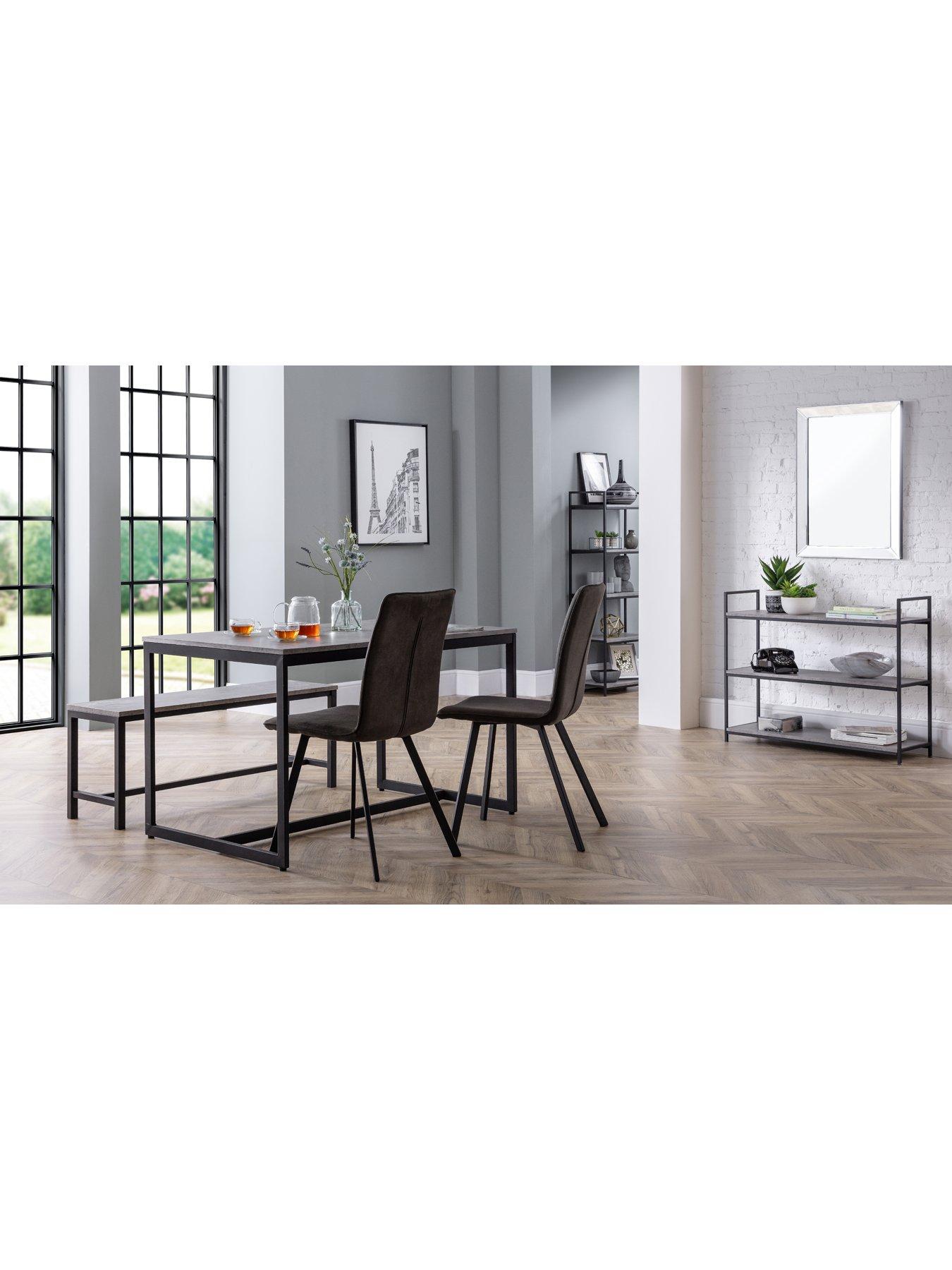 Julian Bowen Staten 120 cm Dining Table + Bench + 2 Monroe Chairs