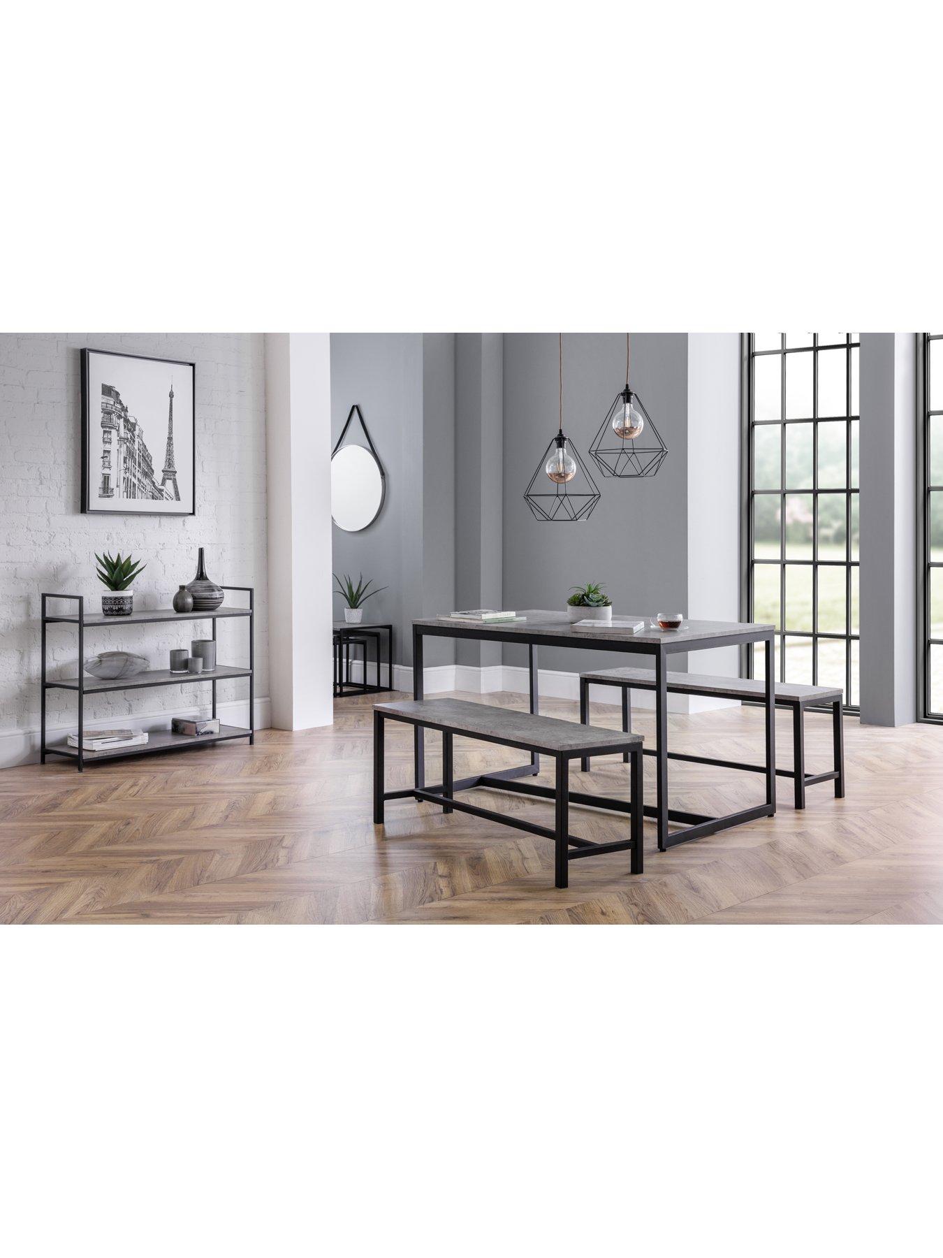 Julian Bowen Staten 120 Cm Dining Table + 2 Benches