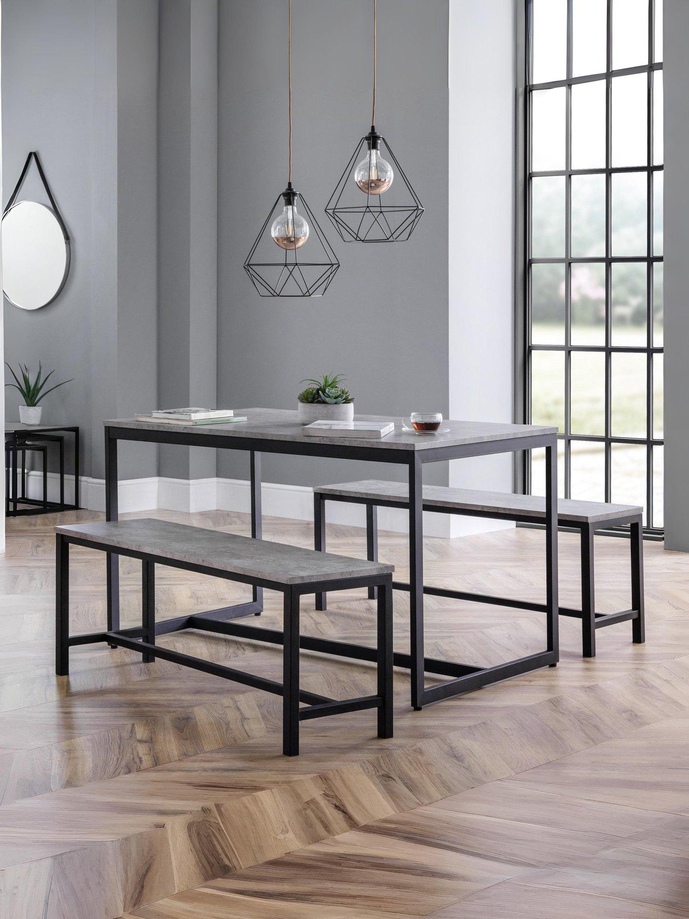 undefined Staten 120 cm Dining Table + 2 Benches