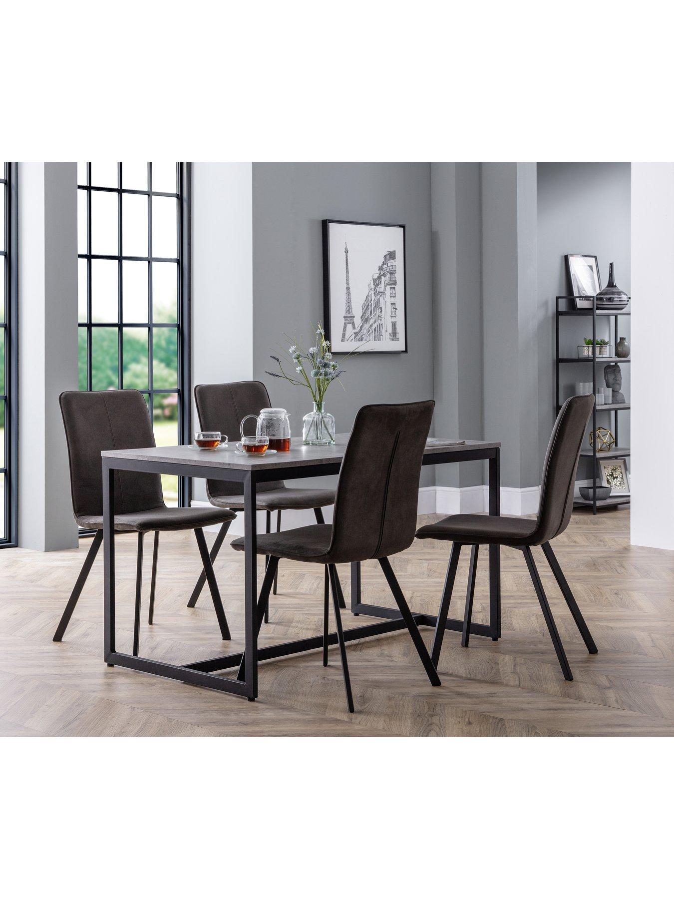 Product photograph of Julian Bowen Staten 120 Cm Dining Table 4 Monroe Chairs from very.co.uk