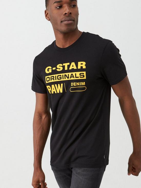 front image of g-star-raw-graphic-8-logo-organic-cotton-t-shirt-black