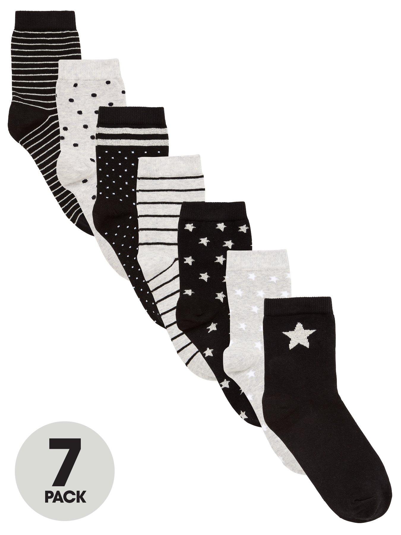 V By Very Girls 7 Pack Star/Stripes/Spots Lurex Socks review