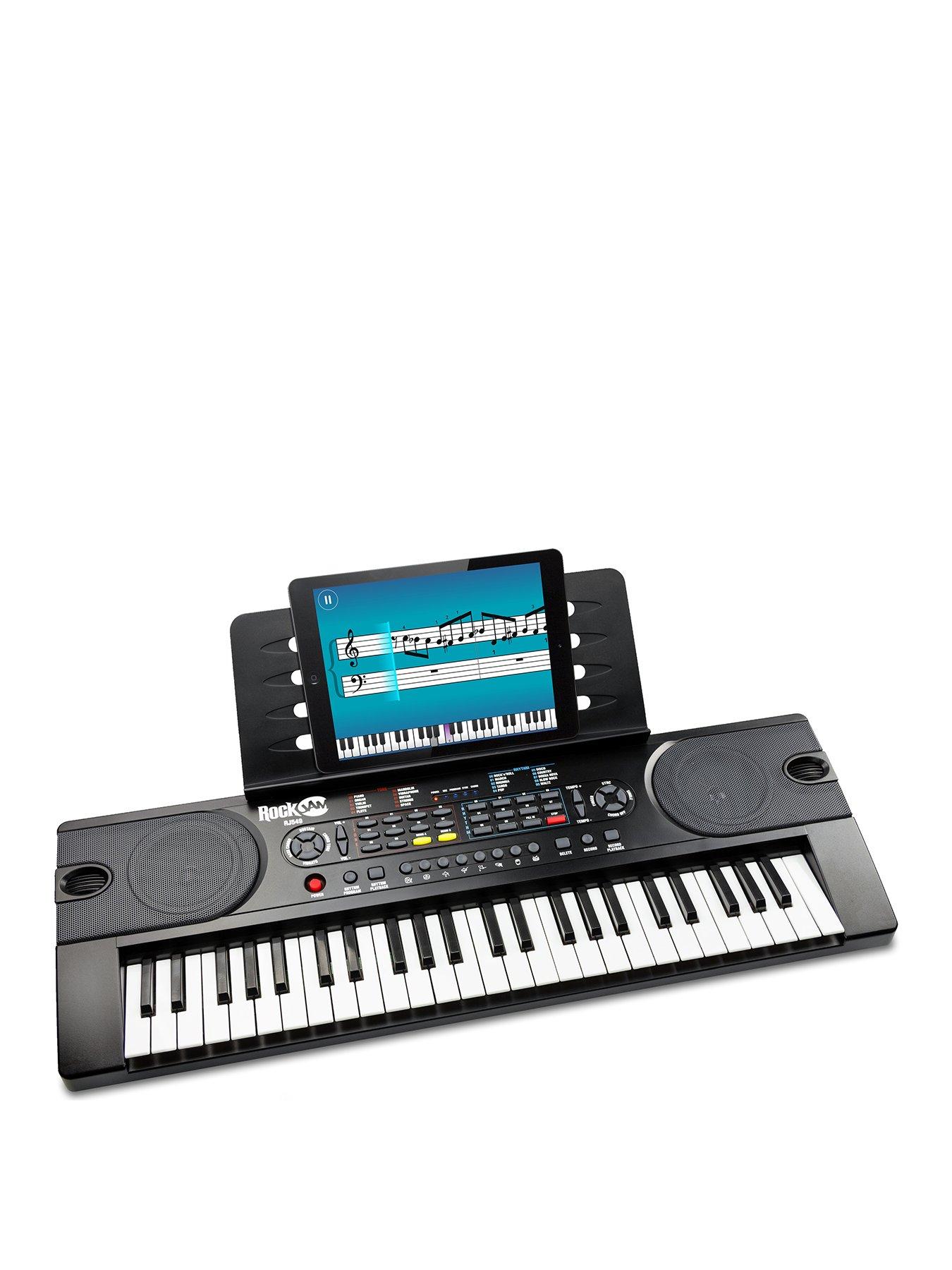 undefined RJ549 RockJam 49-Key Portable Keyboard Piano with Sheet Music Stand  &  Keynote Stickers