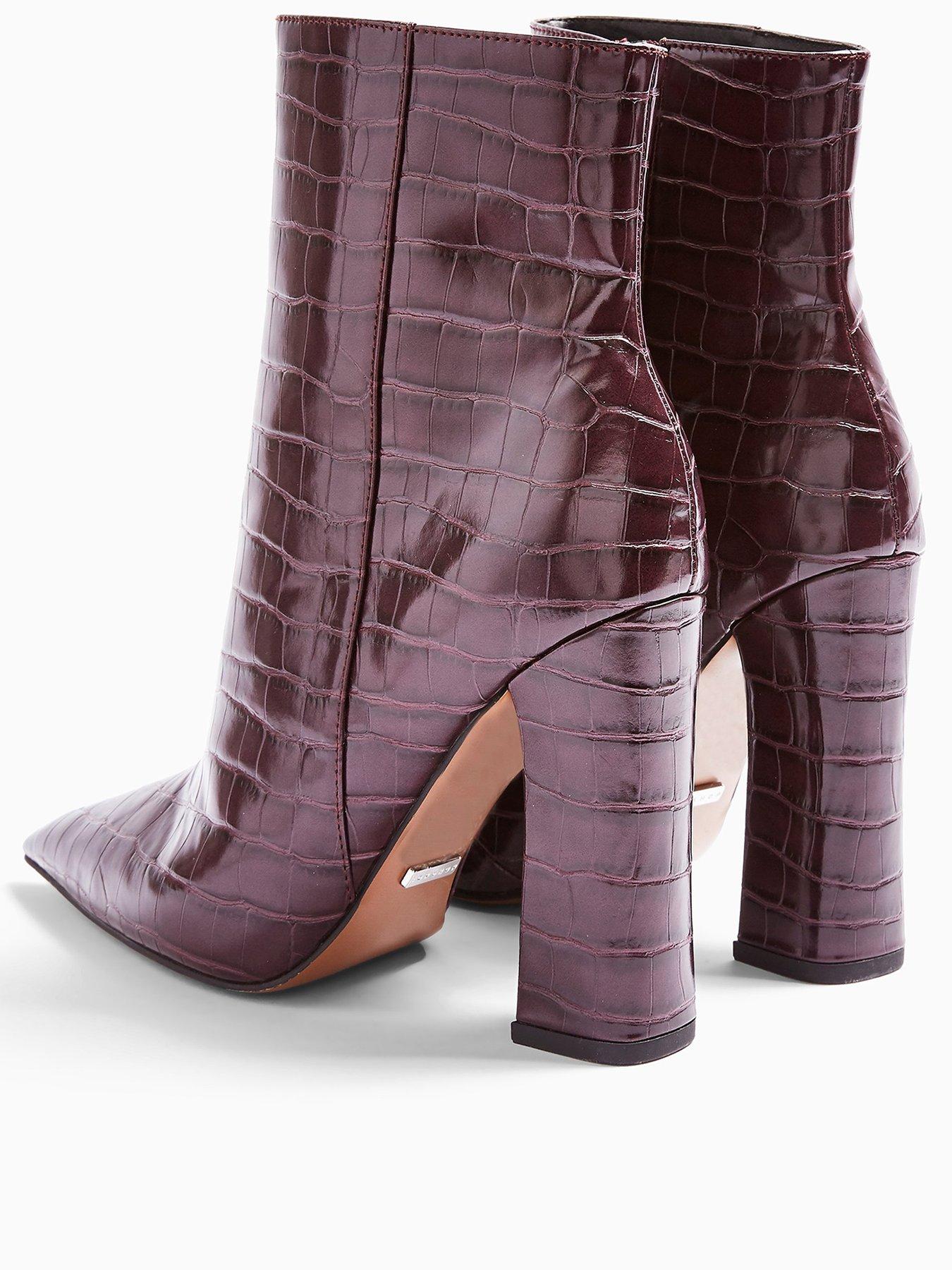 burgundy high heel boots