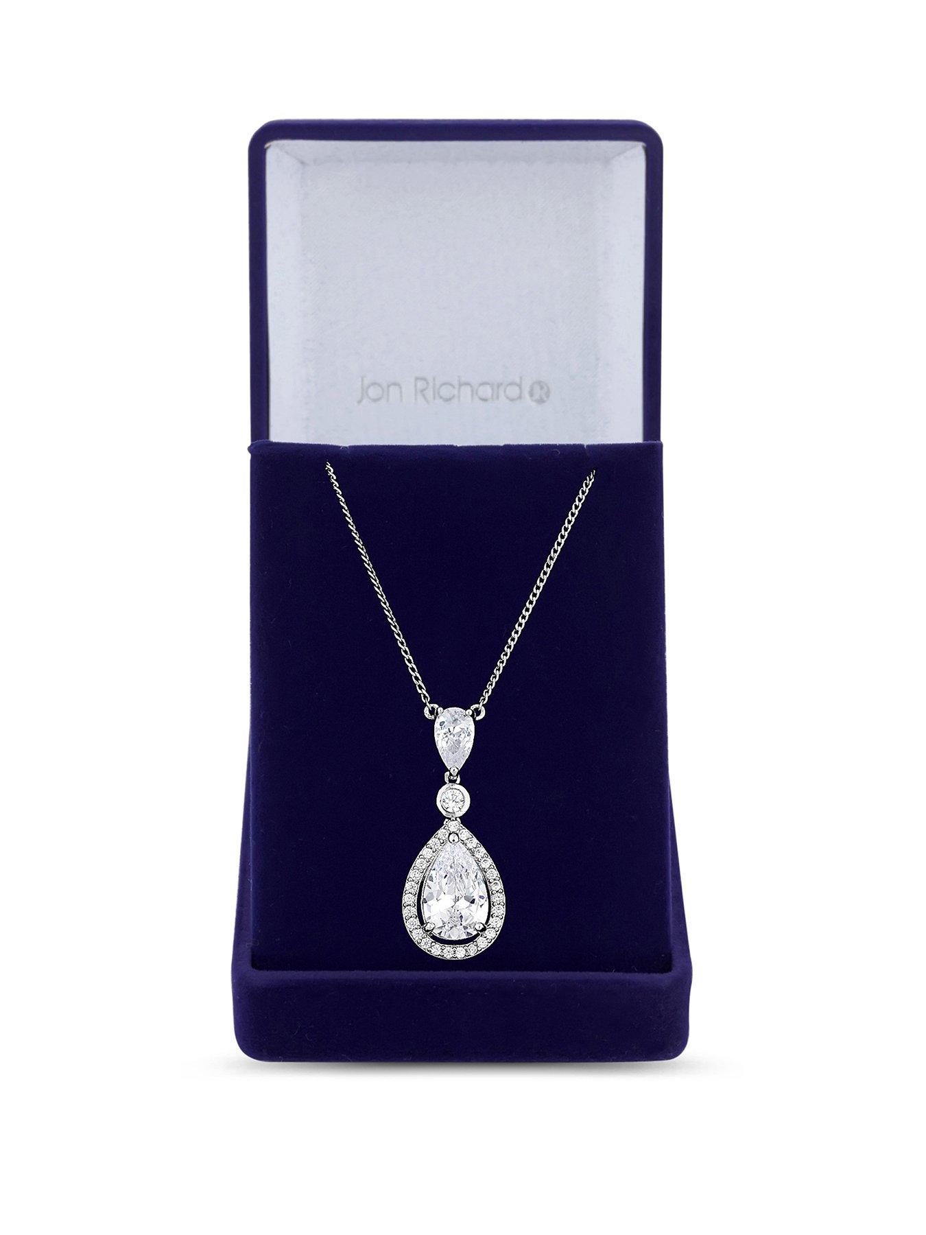 jon-richard-cubic-zirconia-tennis-pear-crystal-drop-pendant