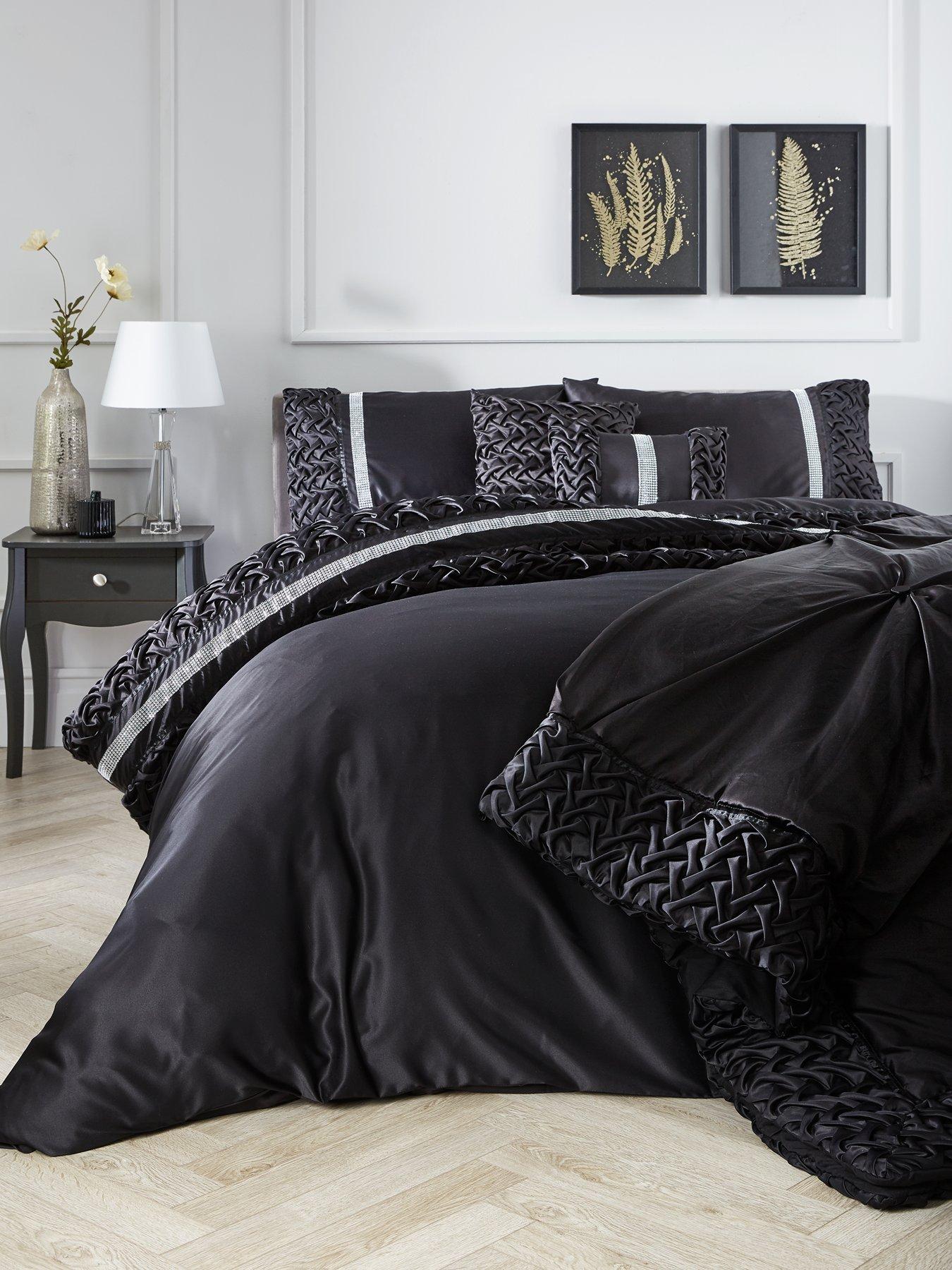 Mia Duvet Cover Set In Black Very Co Uk