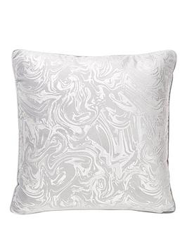 Product photograph of Very Home Alexis Marble Foil And Velvet Cushion from very.co.uk