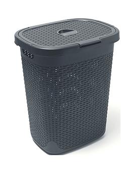 Product photograph of Addis 50-litre Faux Rattan Utility Hamper from very.co.uk