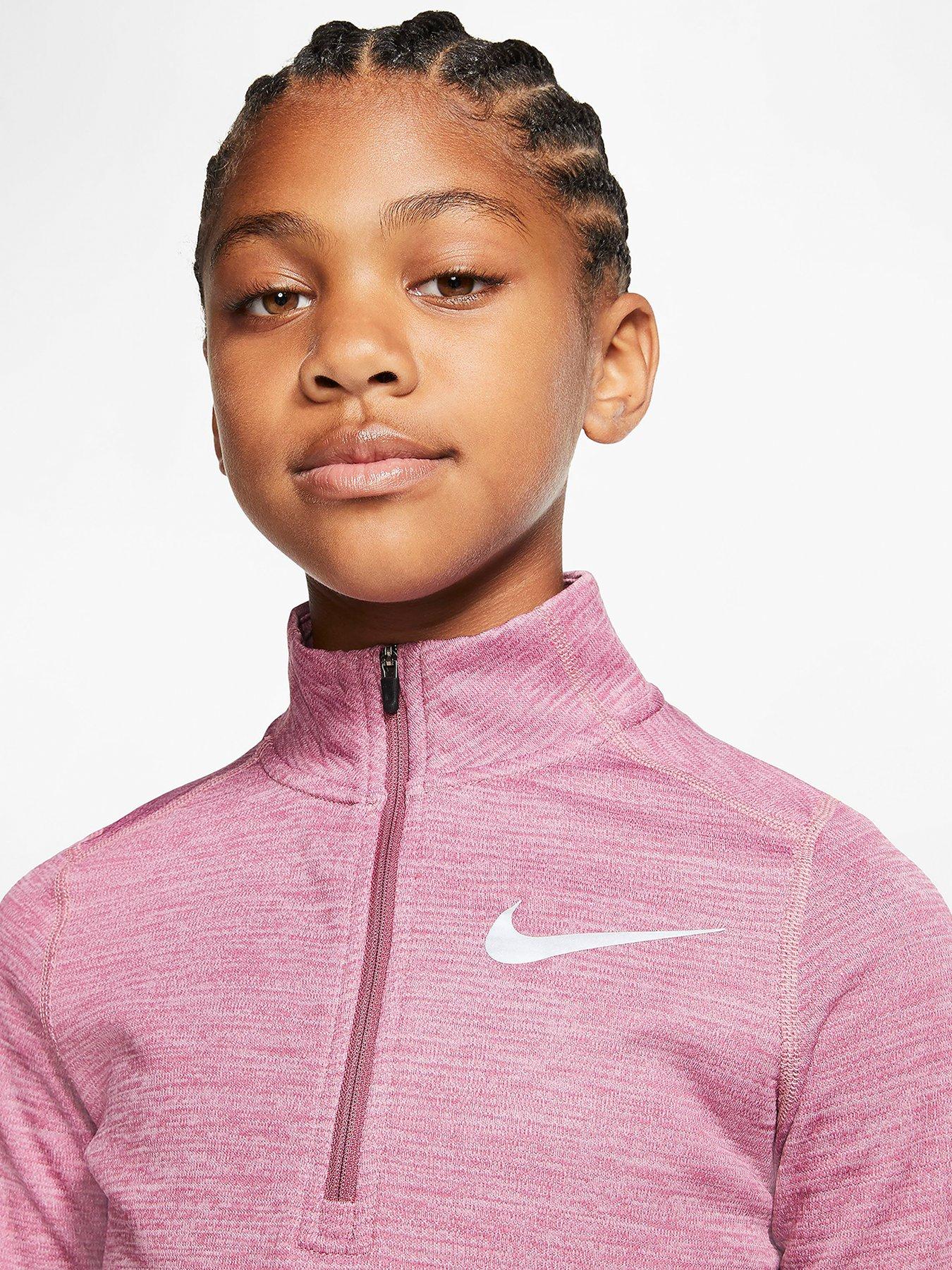 pink half zip nike