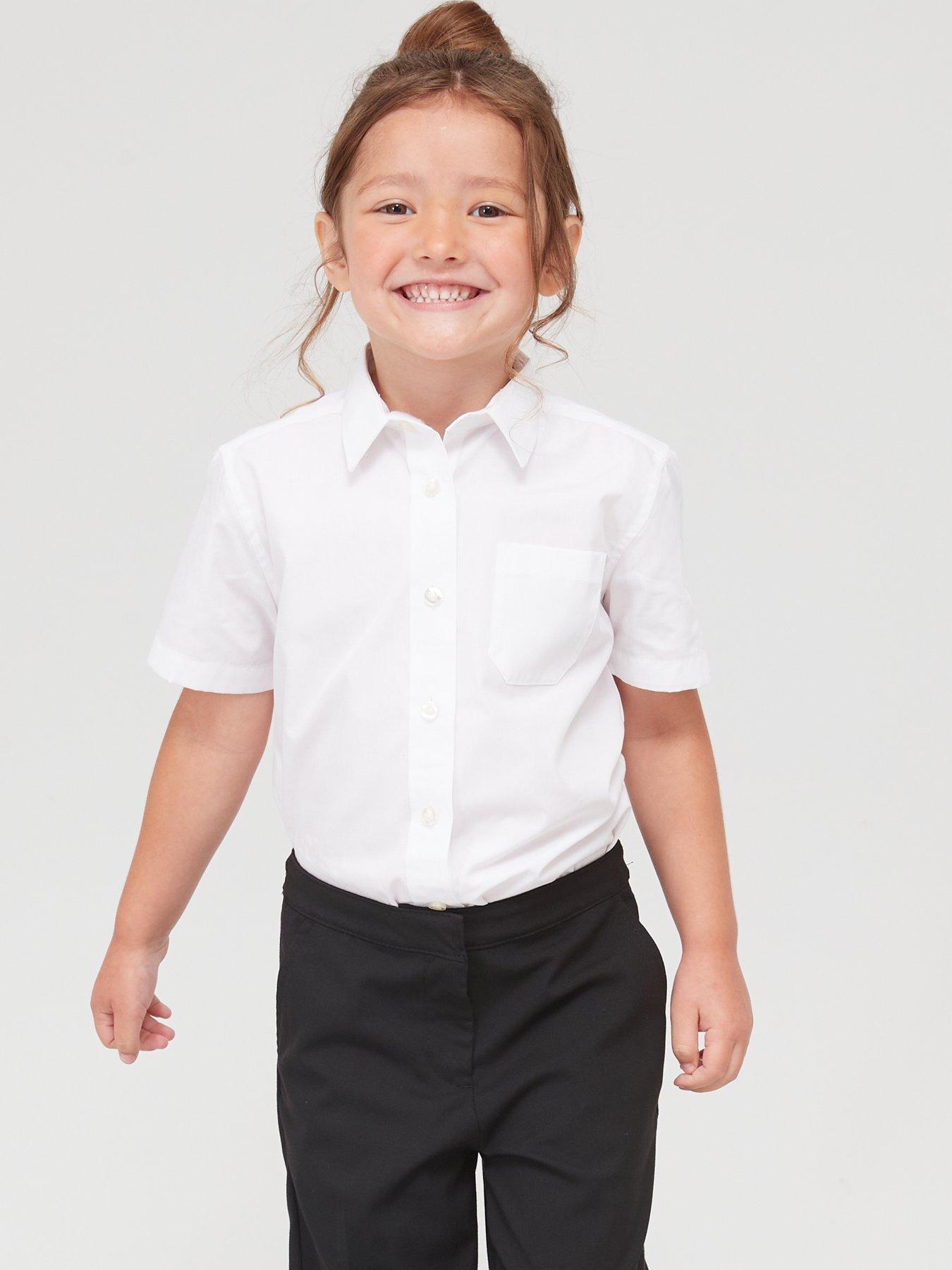 girls short sleeve school blouses