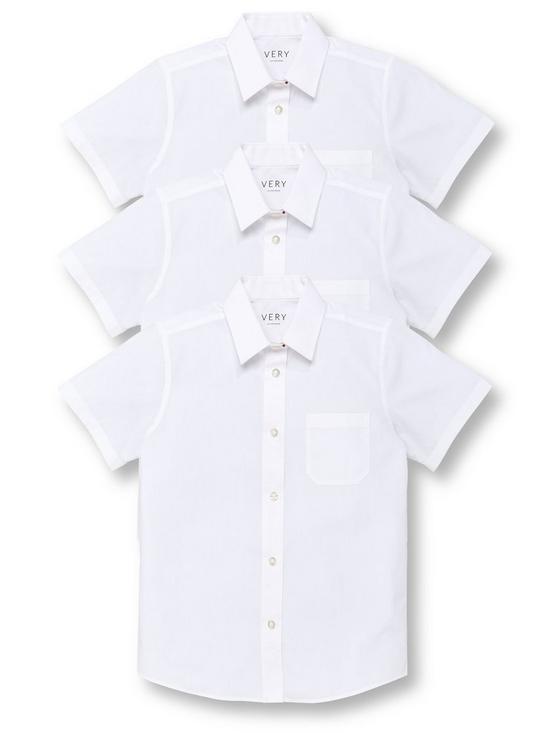front image of v-by-very-girls-3-pack-short-sleeve-school-blouses-white