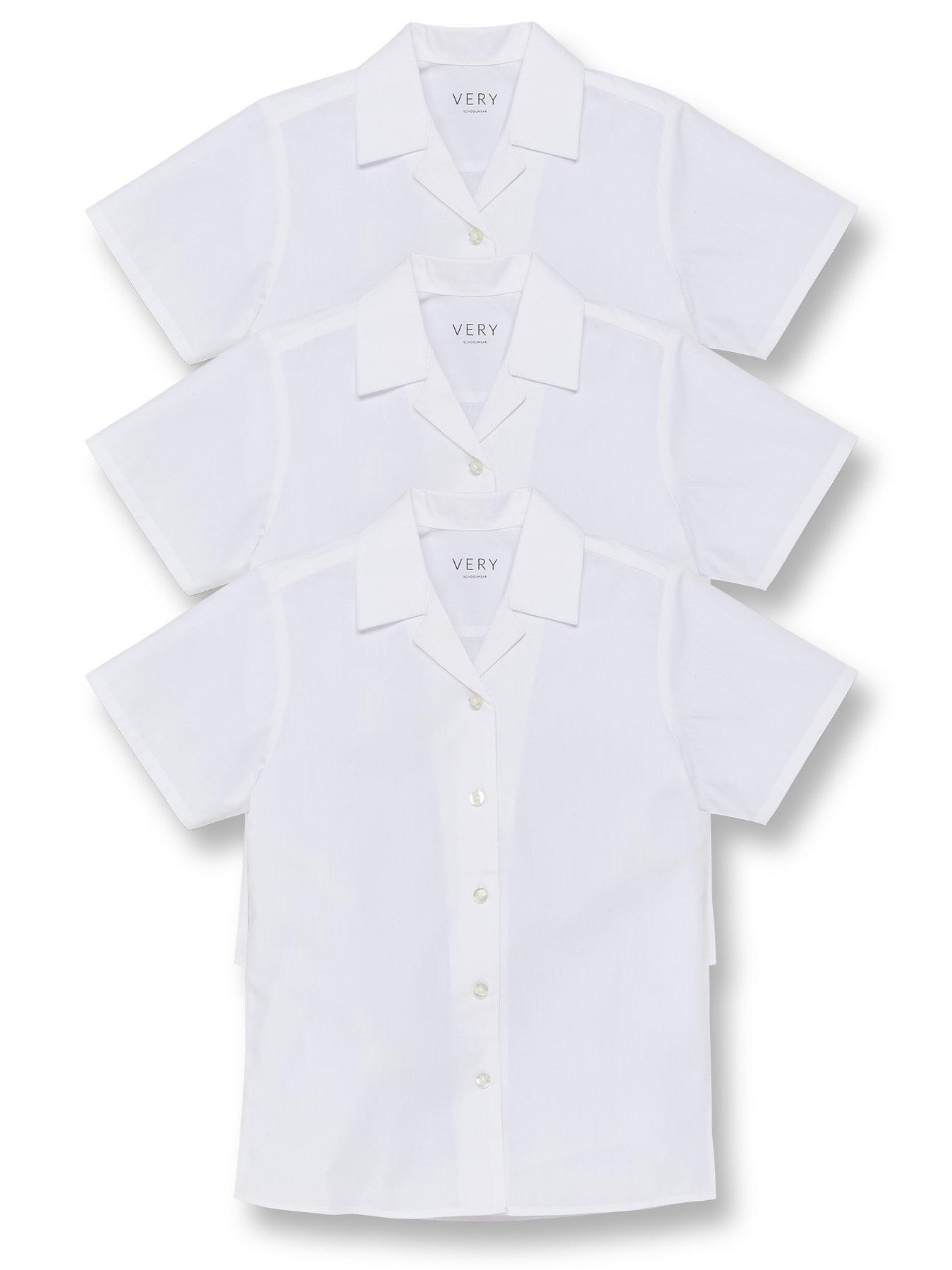 V By Very Girls 3 Pack Revere Short Sleeve School Blouse review