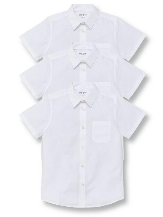 front image of v-by-very-boys-3-pack-short-sleeved-school-shirt-white
