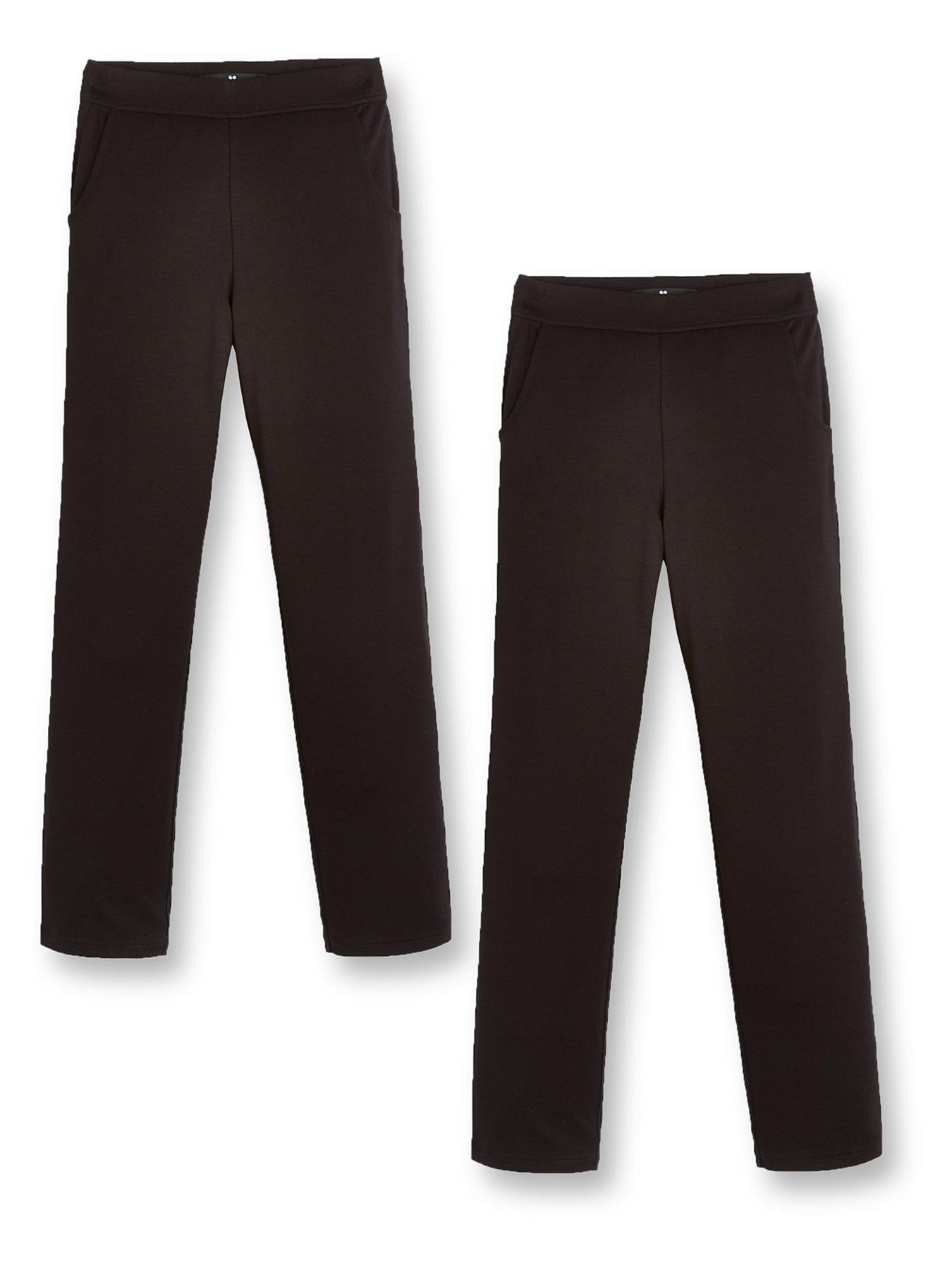 Buy Black Woven Belted School Trousers 4 years