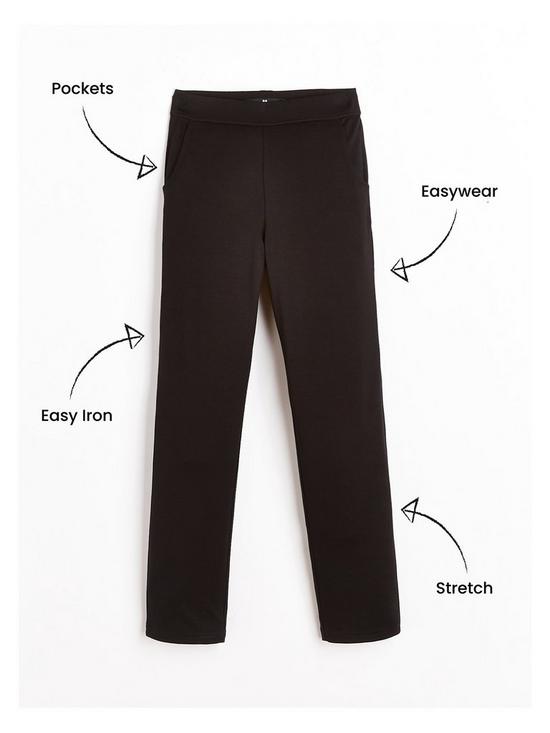 back image of v-by-very-girls-2-pack-jersey-school-trousers-black