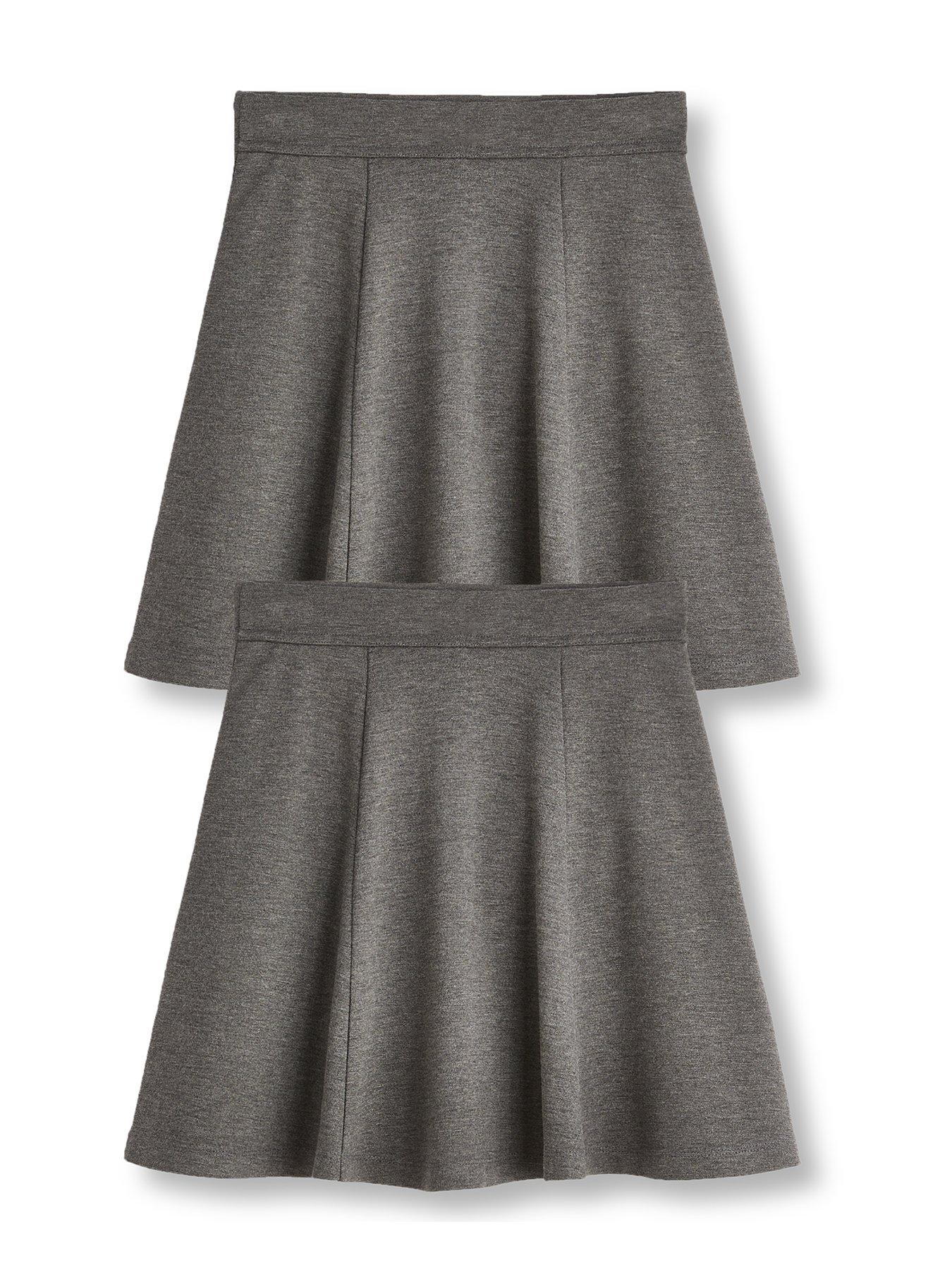 Image 2 of 5 of V by Very Girls 2 Pack Jersey School Skater Skirts - Grey