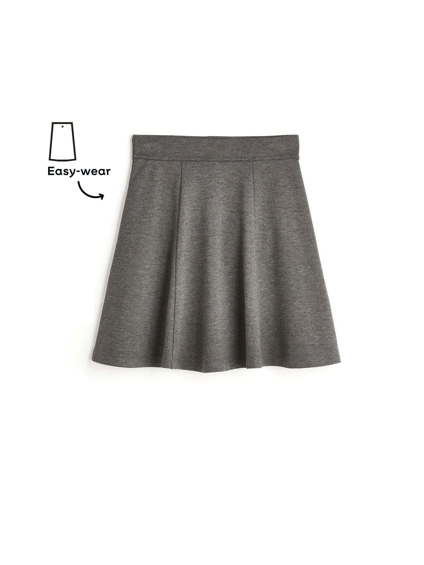 Image 4 of 5 of V by Very Girls 2 Pack Jersey School Skater Skirts - Grey