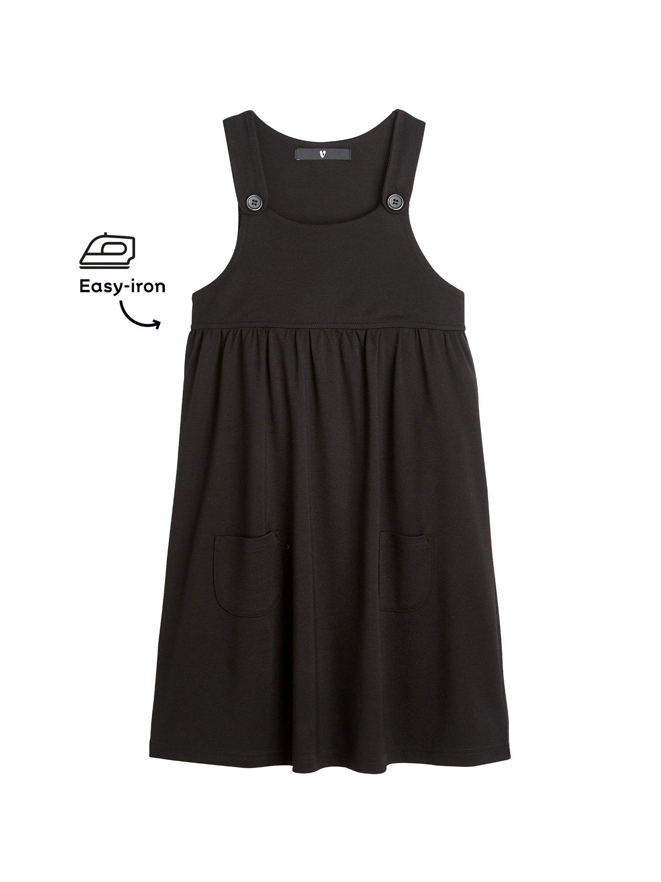 Girls black outlet pinafore dress