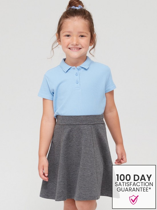 front image of everyday-girls-5-pack-school-polo-tops-blue