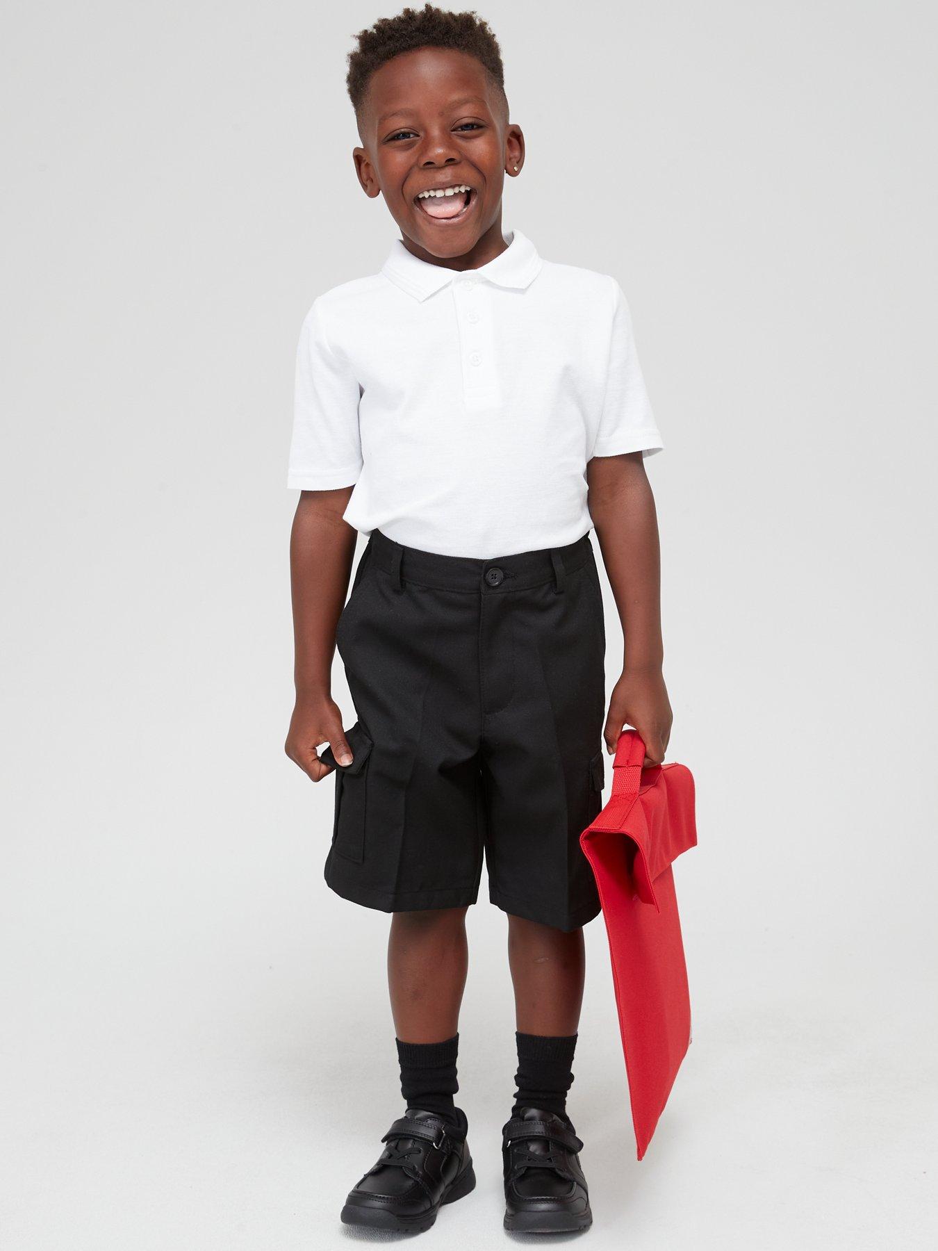 Image of Everyday Boys 5 Pack Polo School Tops - White