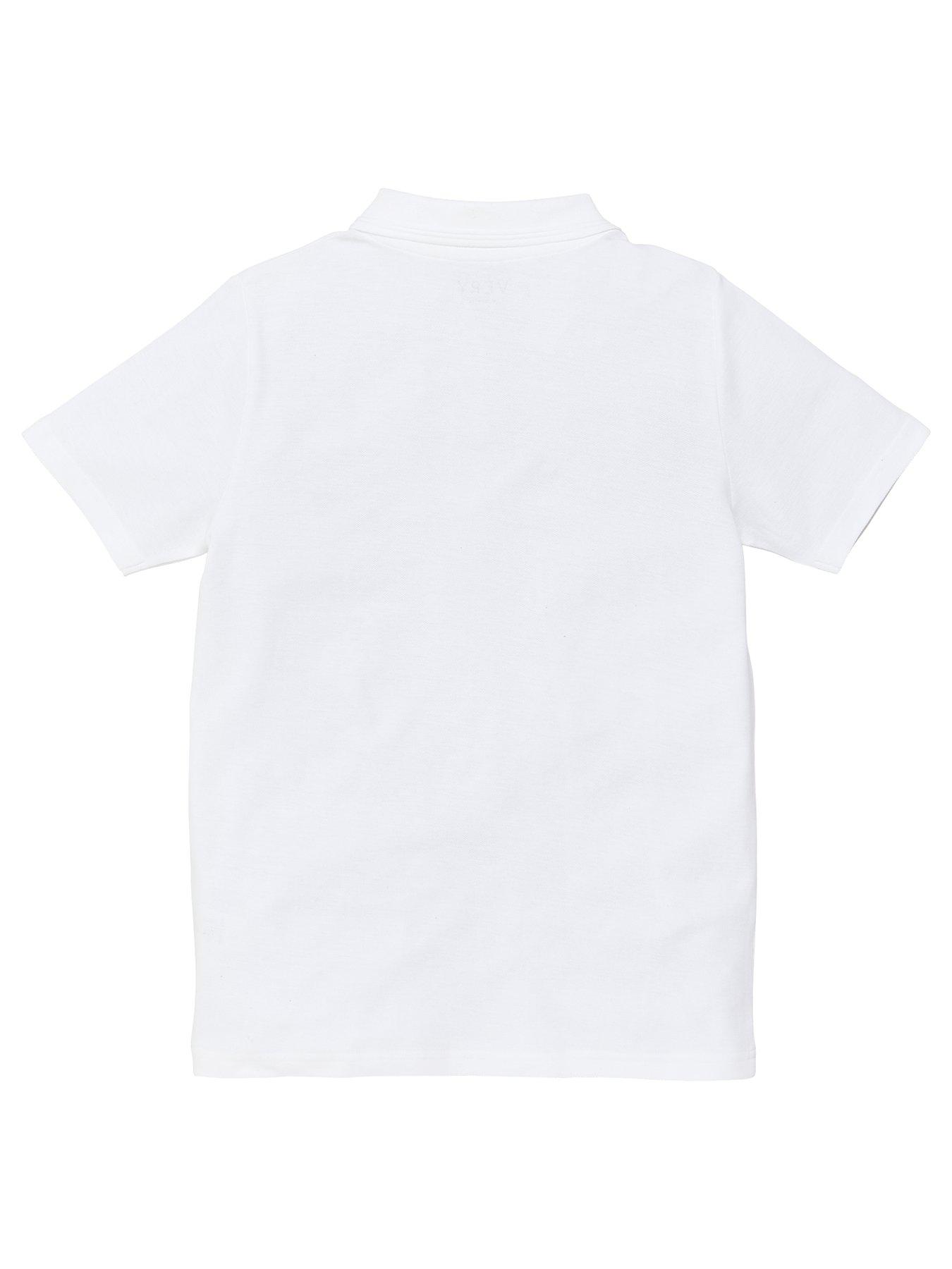 Image 3 of 6 of Everyday Boys 5 Pack Polo School Tops - White