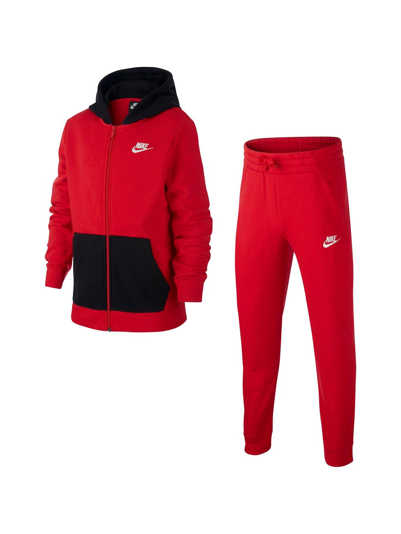 nike black red tracksuit