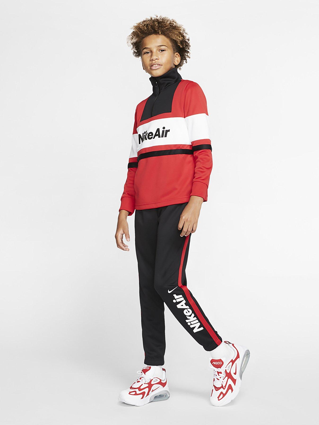 nike black red tracksuit