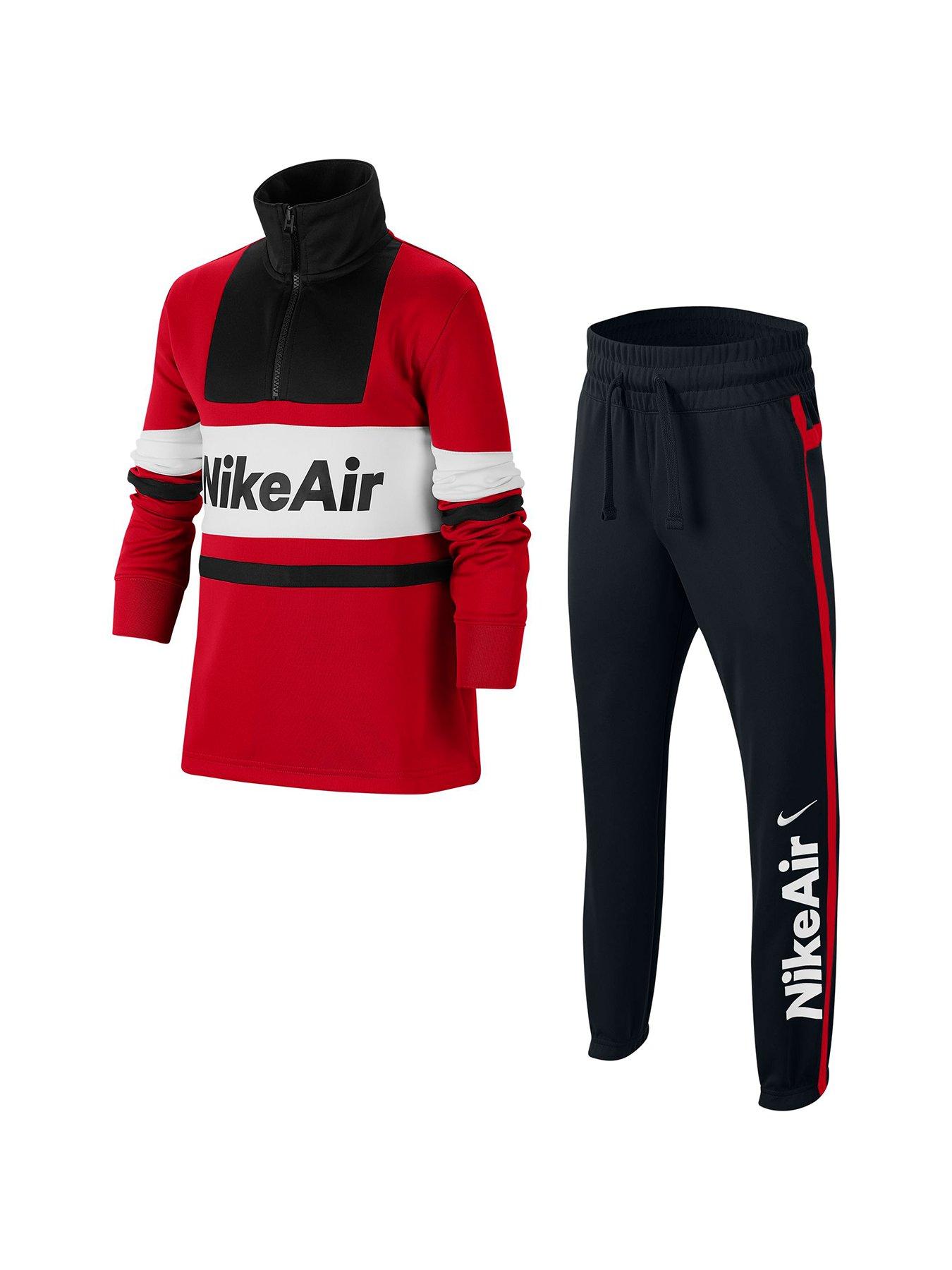 black and red nike tracksuit