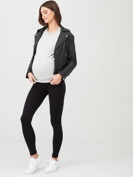 front image of spanx-mama-look-at-me-now-leggings-black