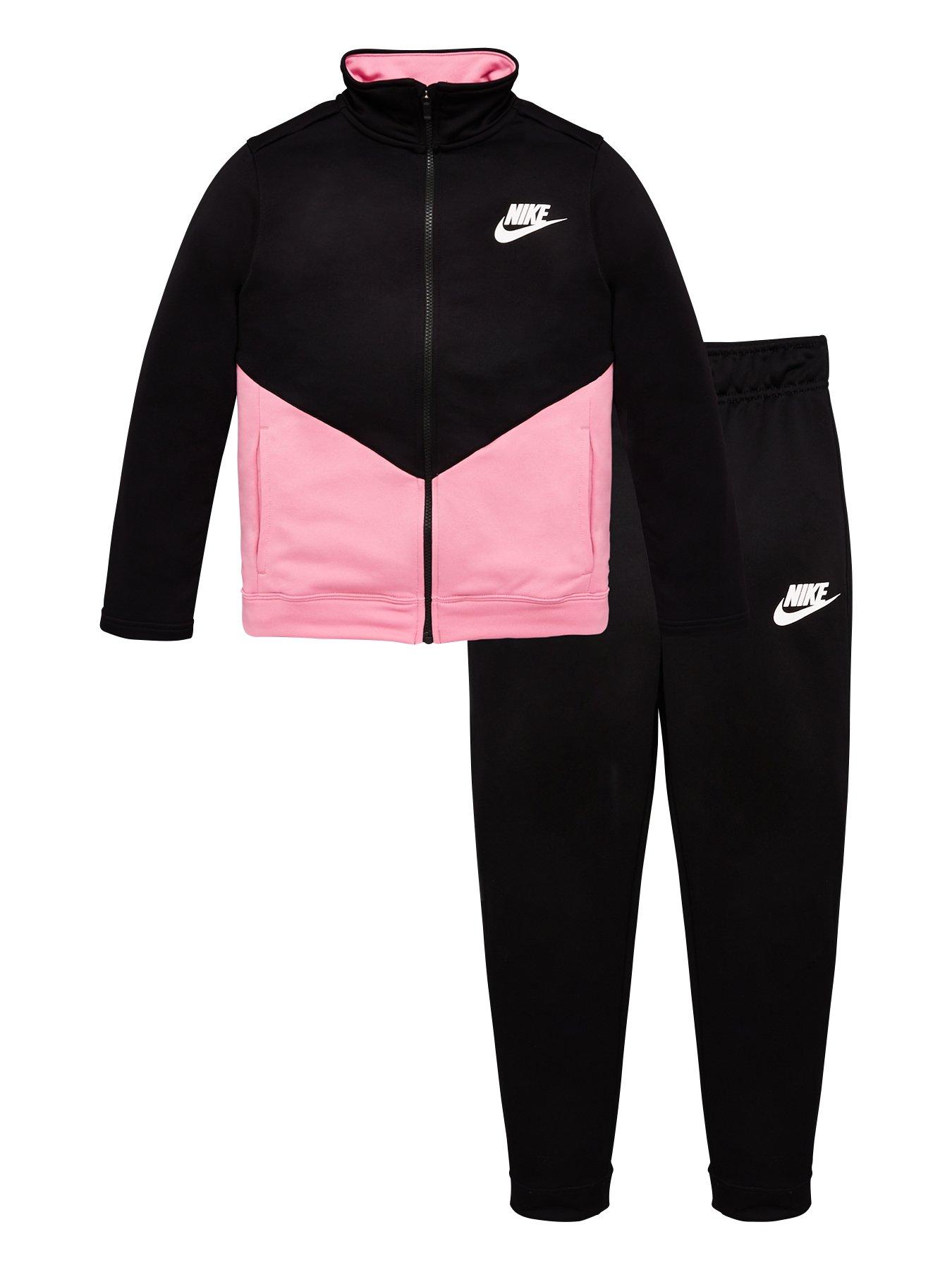 nike black and pink tracksuit