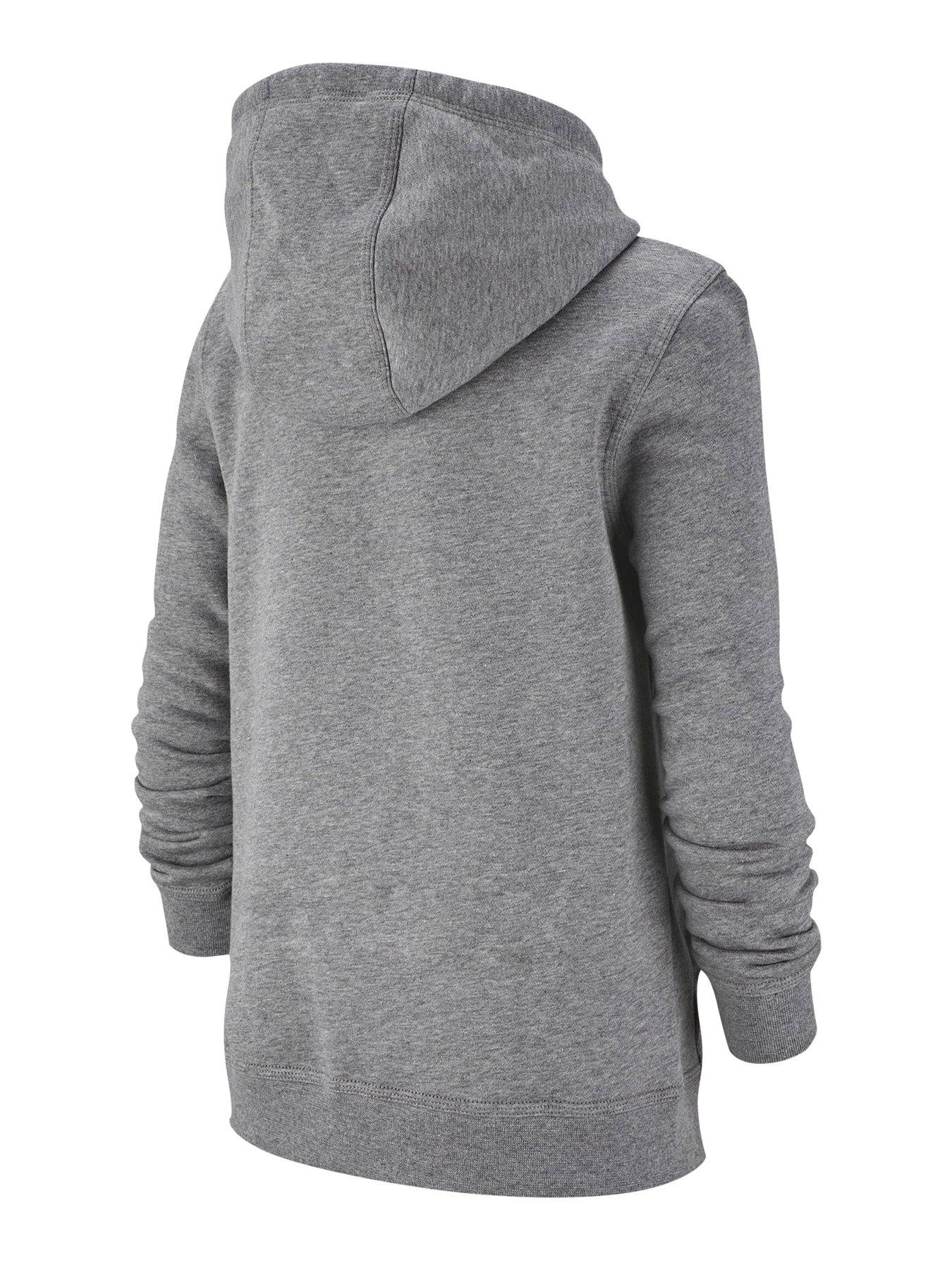 Nike NSW Older Boys Club Full Zip Hoodie - Grey Heather | Very.co.uk